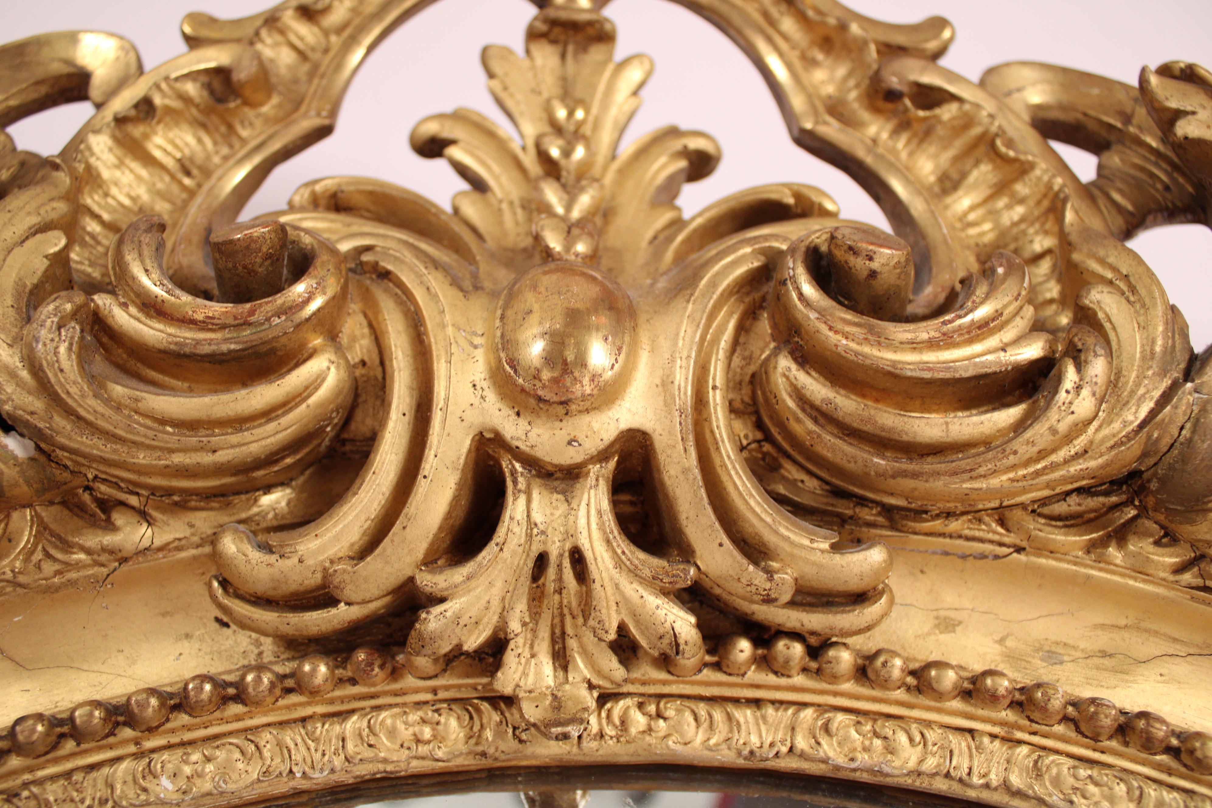 Specchio in legno dorato Napoleone III in vendita 5