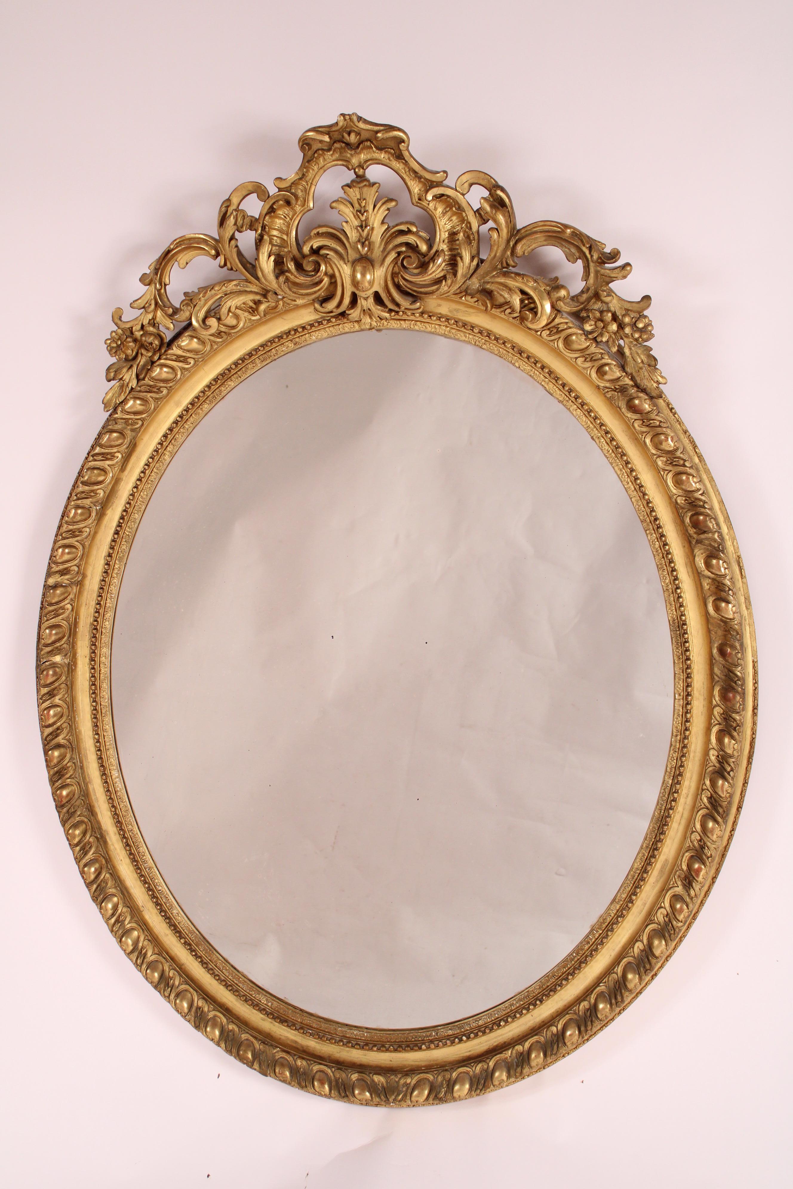 Europeo Specchio in legno dorato Napoleone III in vendita