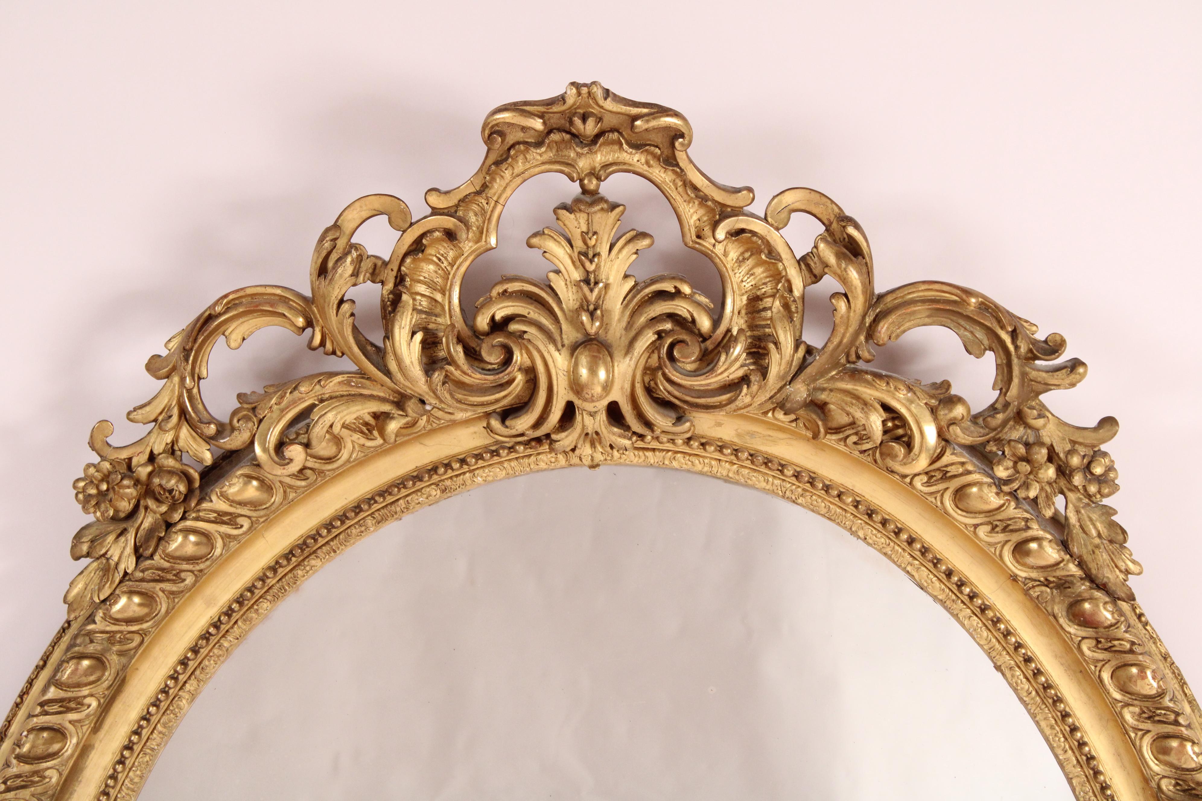 Specchio in legno dorato Napoleone III In condizioni buone in vendita a Laguna Beach, CA