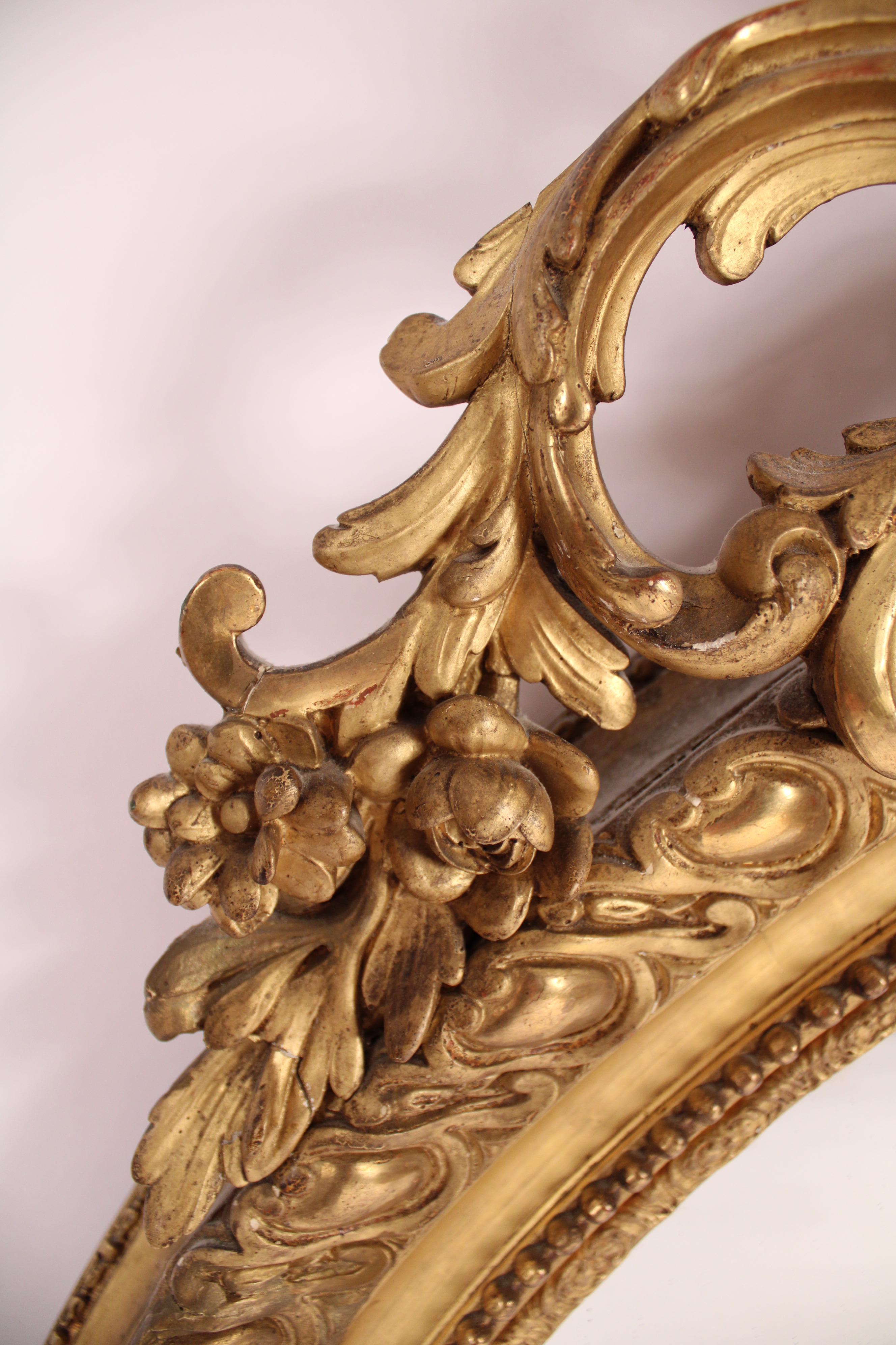 Specchio in legno dorato Napoleone III in vendita 2