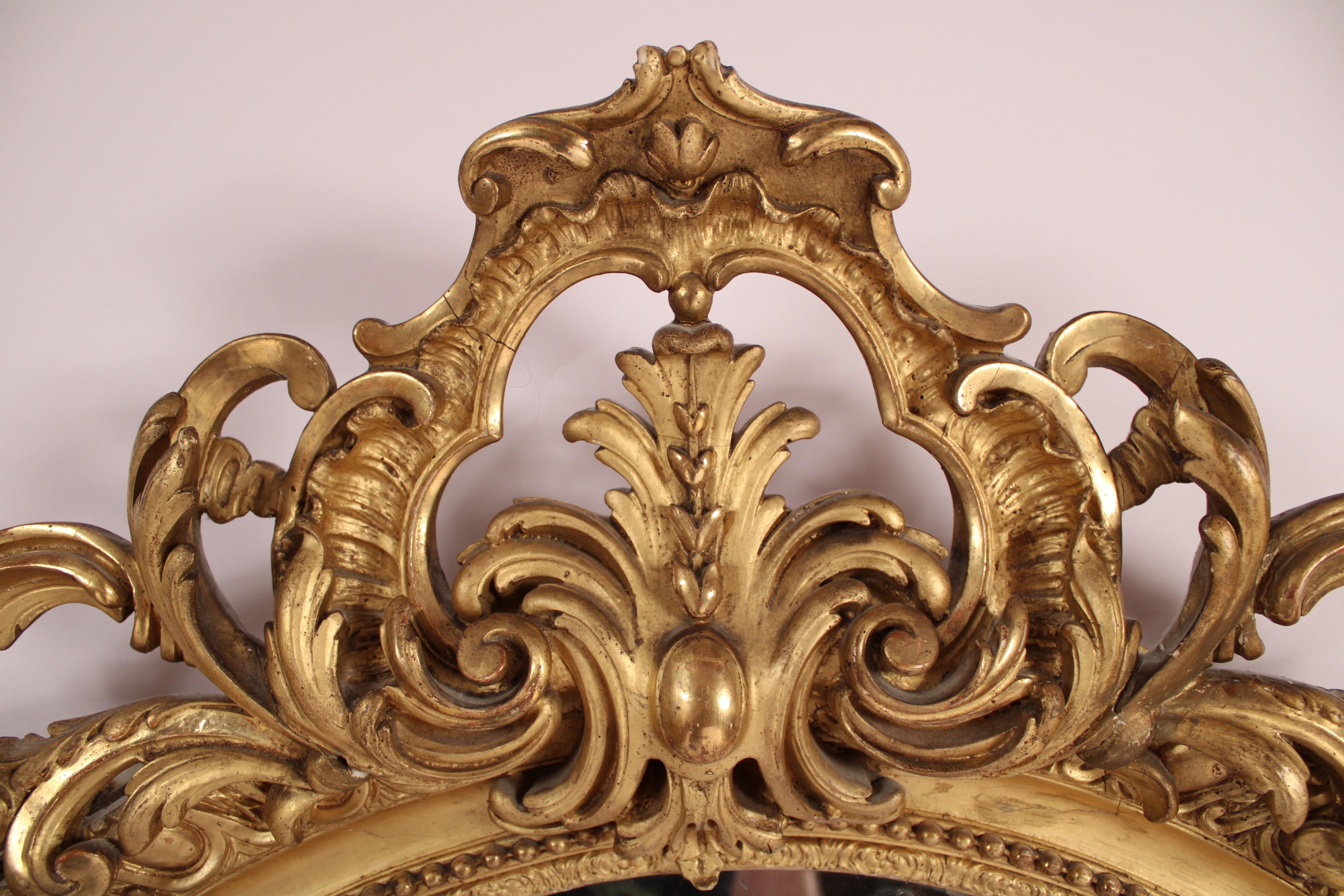 Specchio in legno dorato Napoleone III in vendita 3