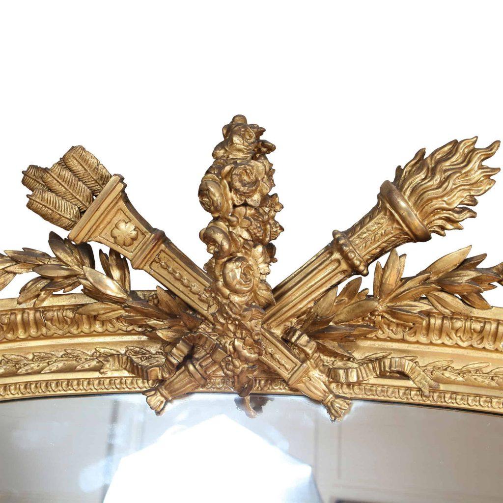 French Napoleon III Giltwood and Composite Overmantle Mirror