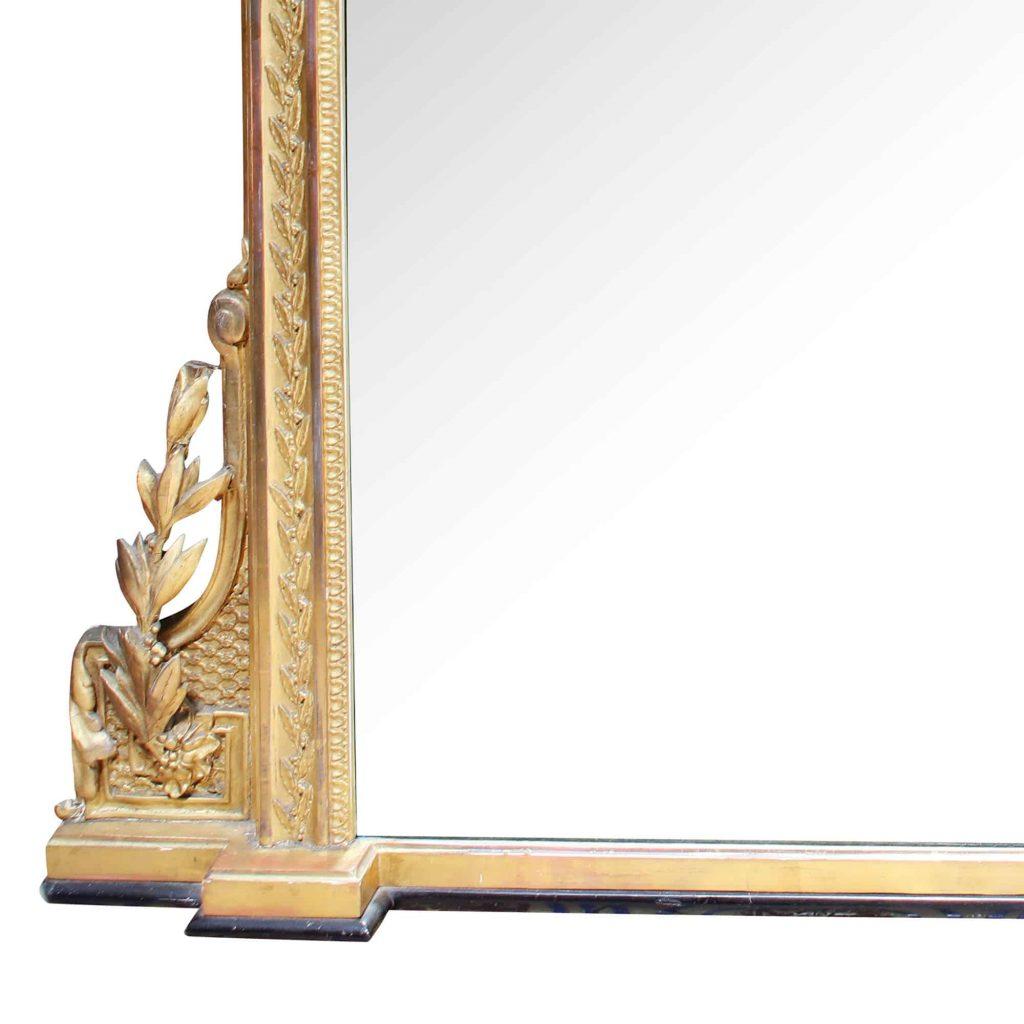 Carved Napoleon III Giltwood and Composite Overmantle Mirror