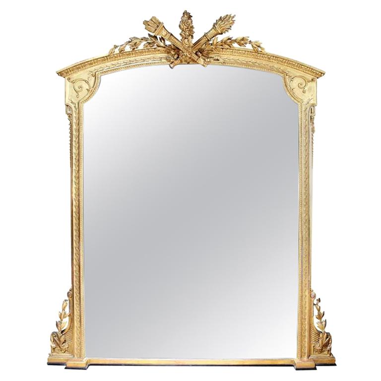 Napoleon III Giltwood and Composite Overmantle Mirror