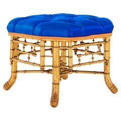 Napoleon III Giltwood Bambus Hocker