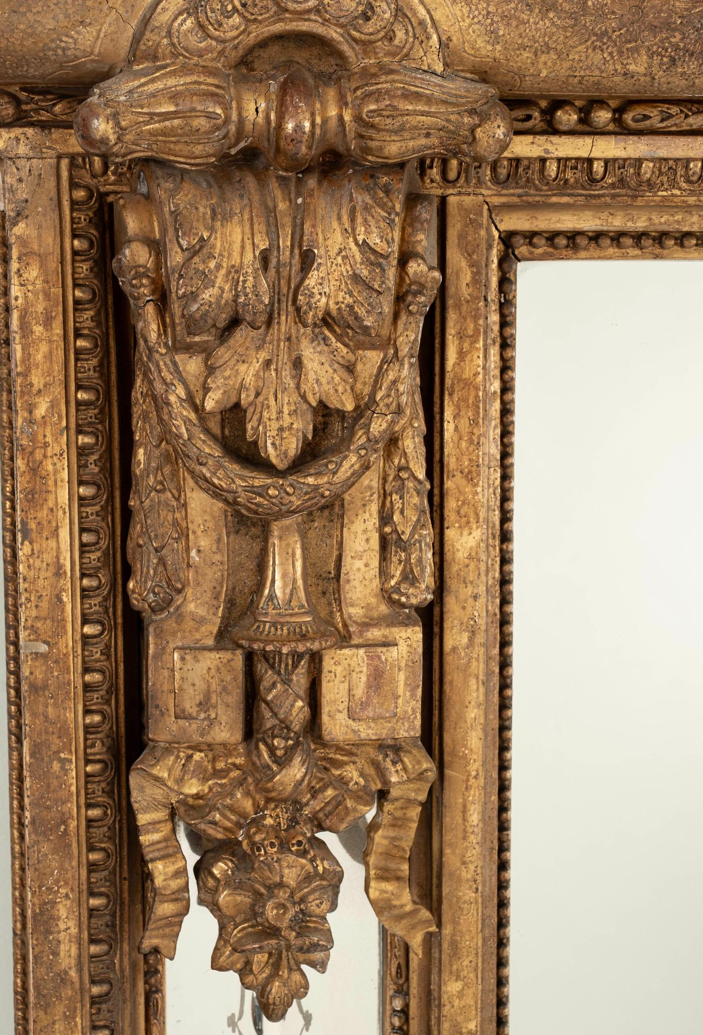 Napoleon III Giltwood Parclose Mirror In Good Condition For Sale In Houston, TX