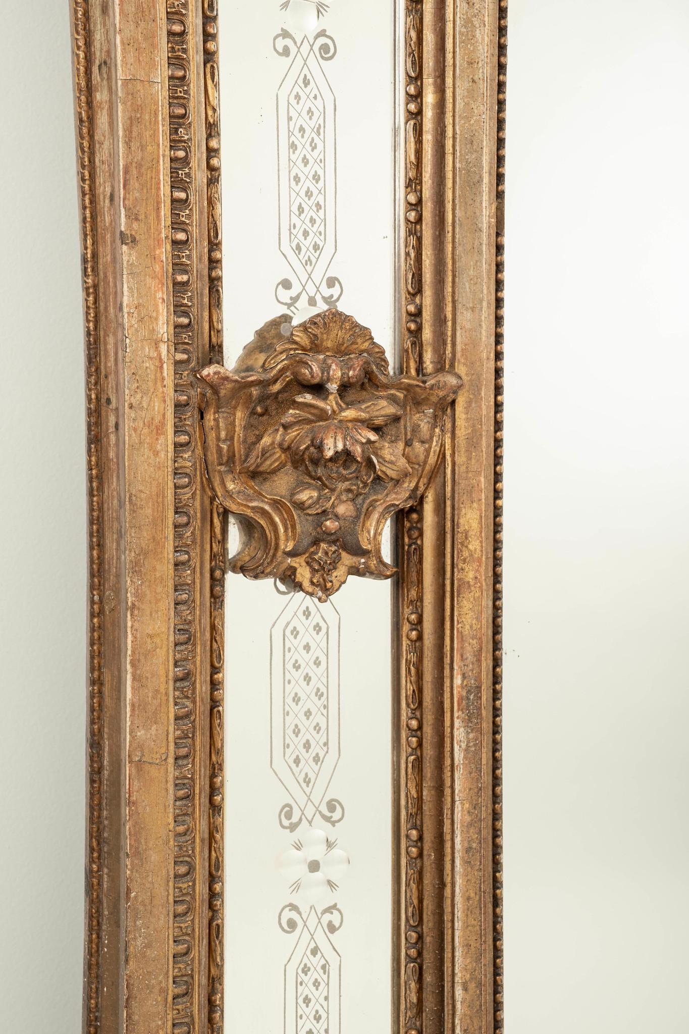 Napoleon III Giltwood Parclose-Spiegel (19. Jahrhundert) im Angebot