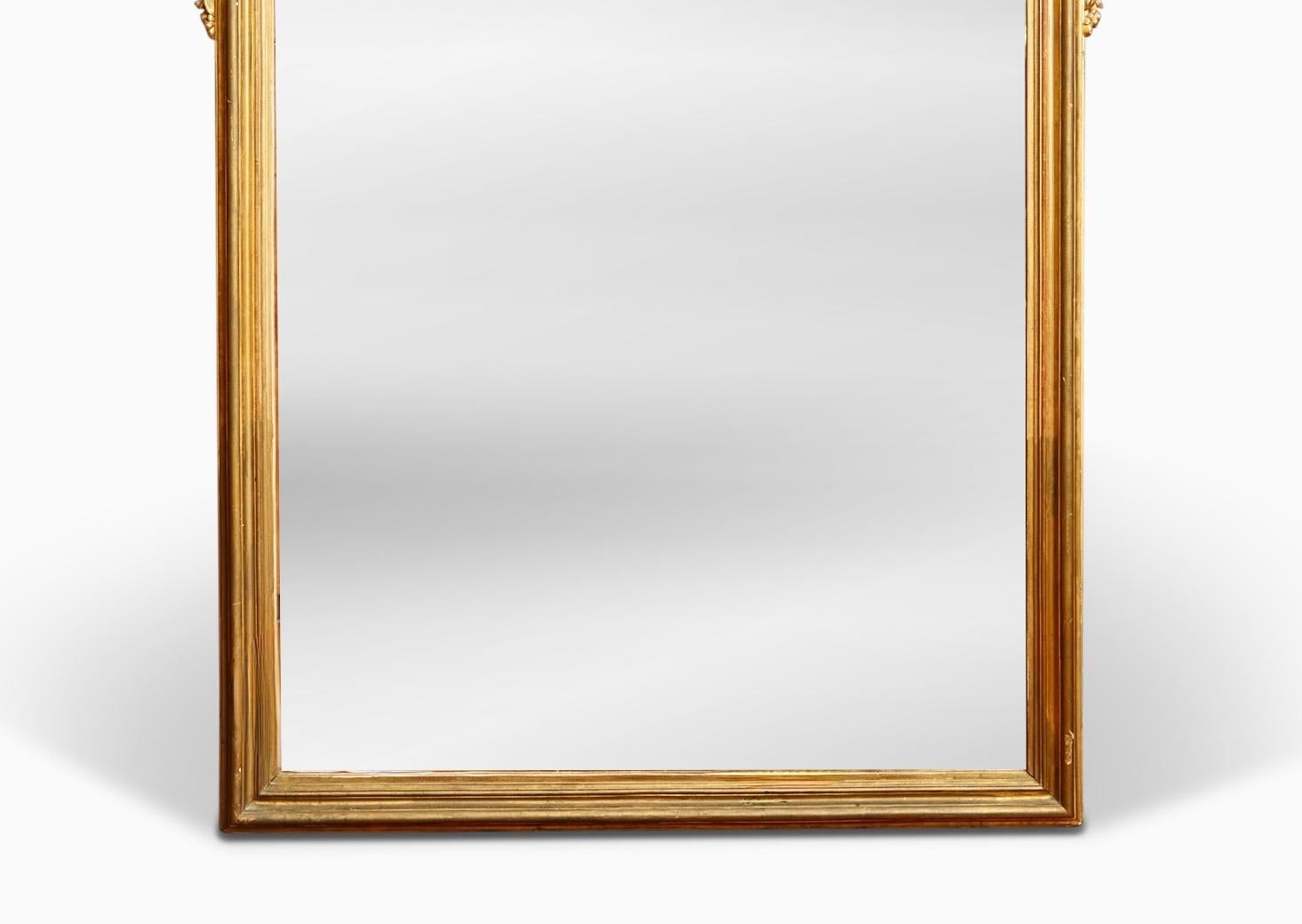 Hand-Carved Napoleon III Giltwood Pier Mirror, Italian, Circa 1880 For Sale