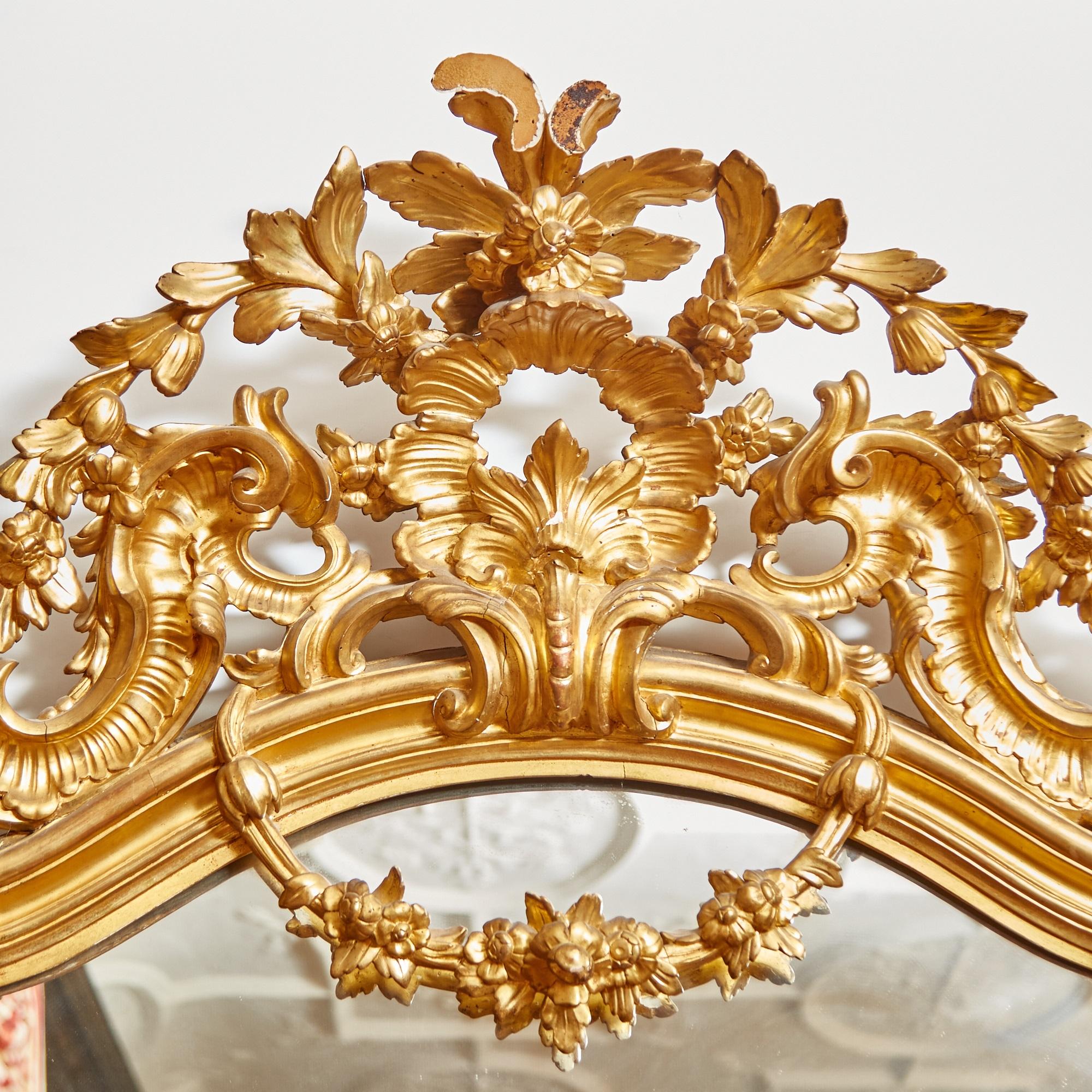 Napoleon III Giltwood Pier Mirror, Italian, Circa 1880 In Good Condition For Sale In Tarry Town, NY