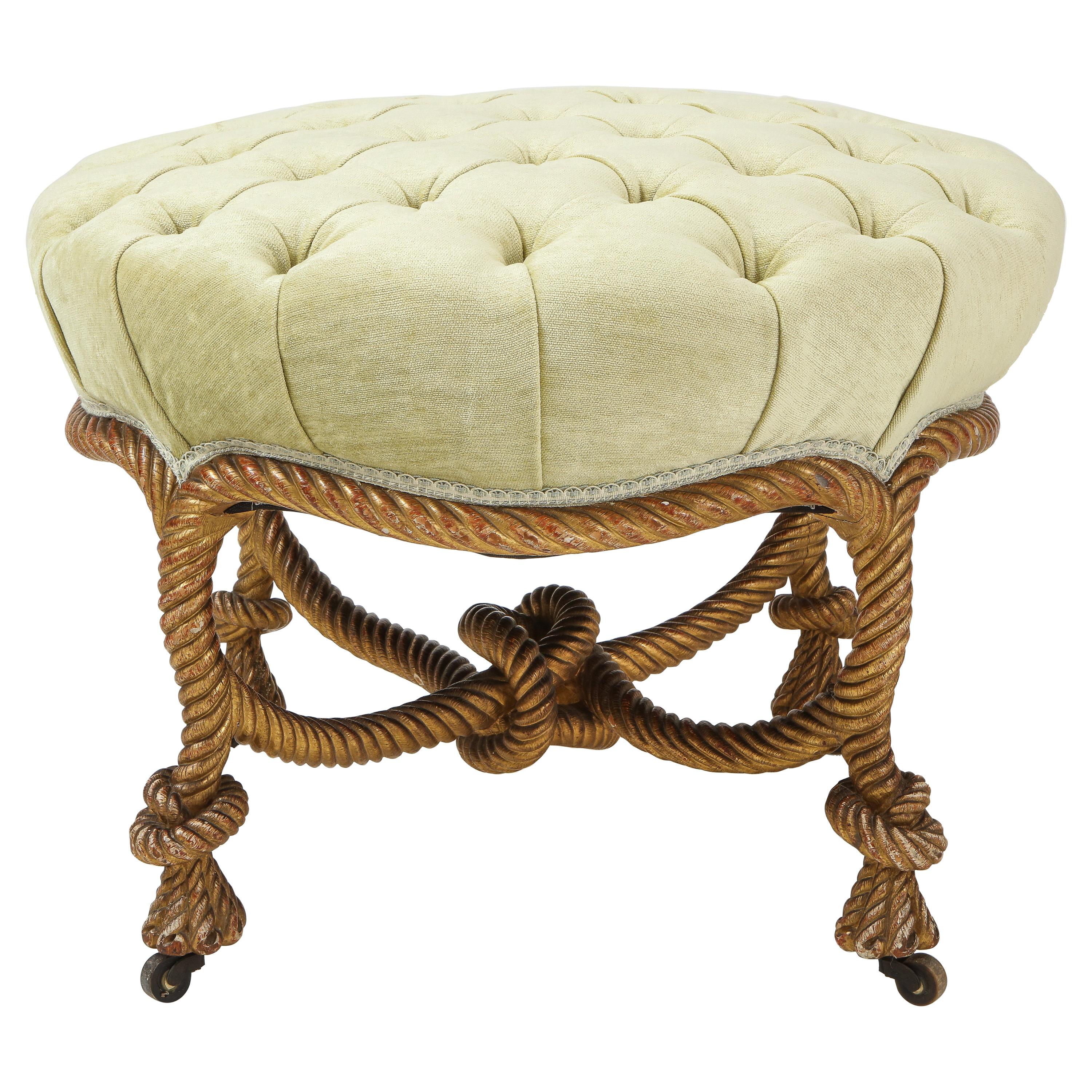 Napoleon III Giltwood Rope Stool