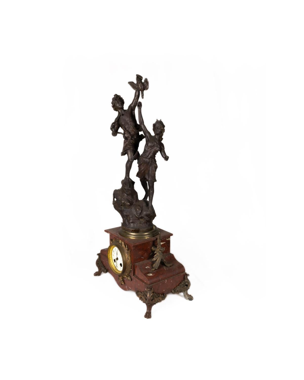 Horloge de cheminée Napoléon III Déesse Diane, 19e siècle en vente 3