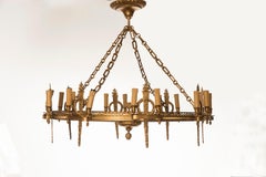 Napoleon III Golden Bronze Eight-Light Rounded Chandelier