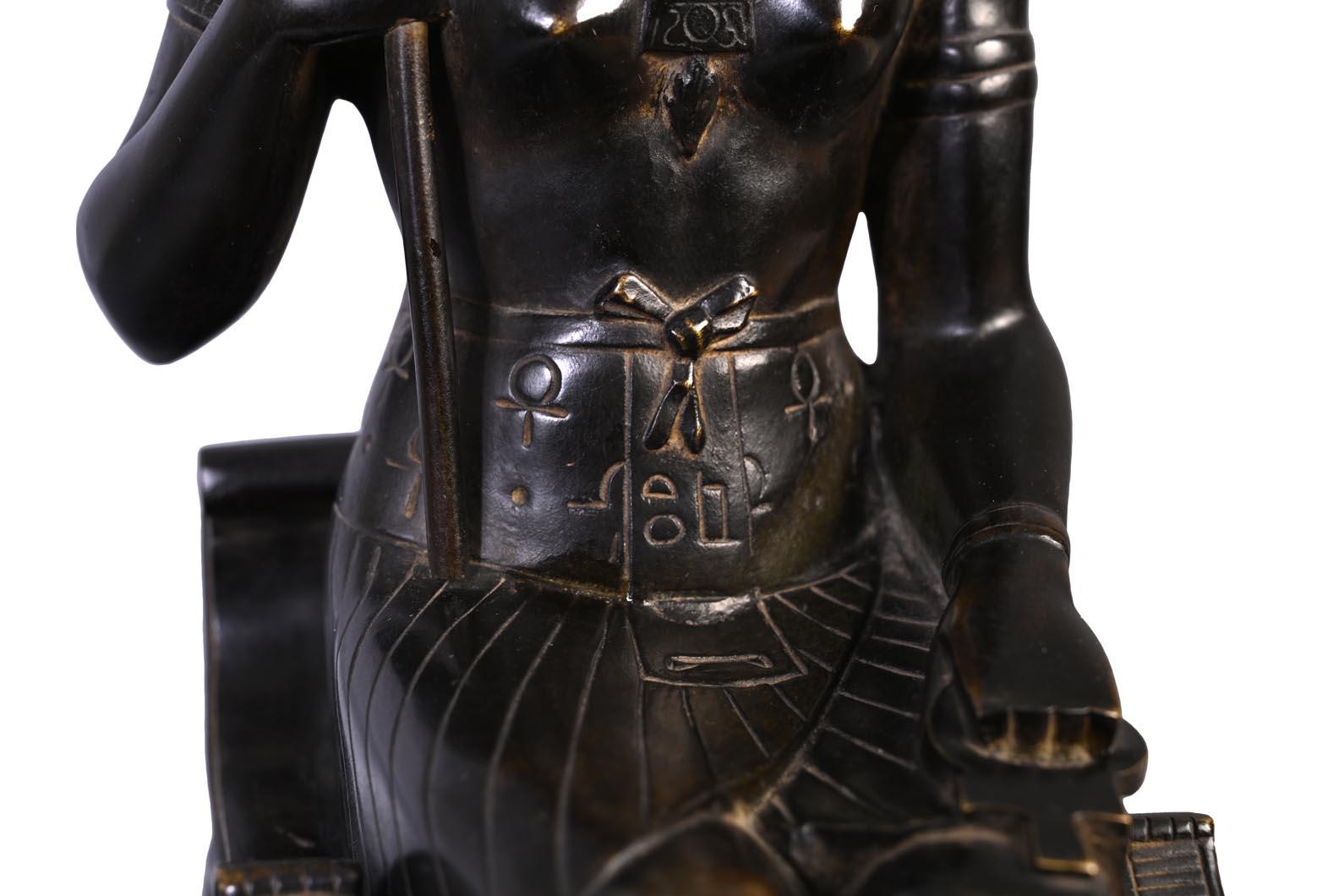 Napoleon III Inkwell with Egyptian Inspiration In Good Condition For Sale In SAINT-OUEN-SUR-SEINE, FR