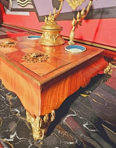 Napoleon III Inkwell Writing Case Rosewood Porcelain And Gilt Bronze