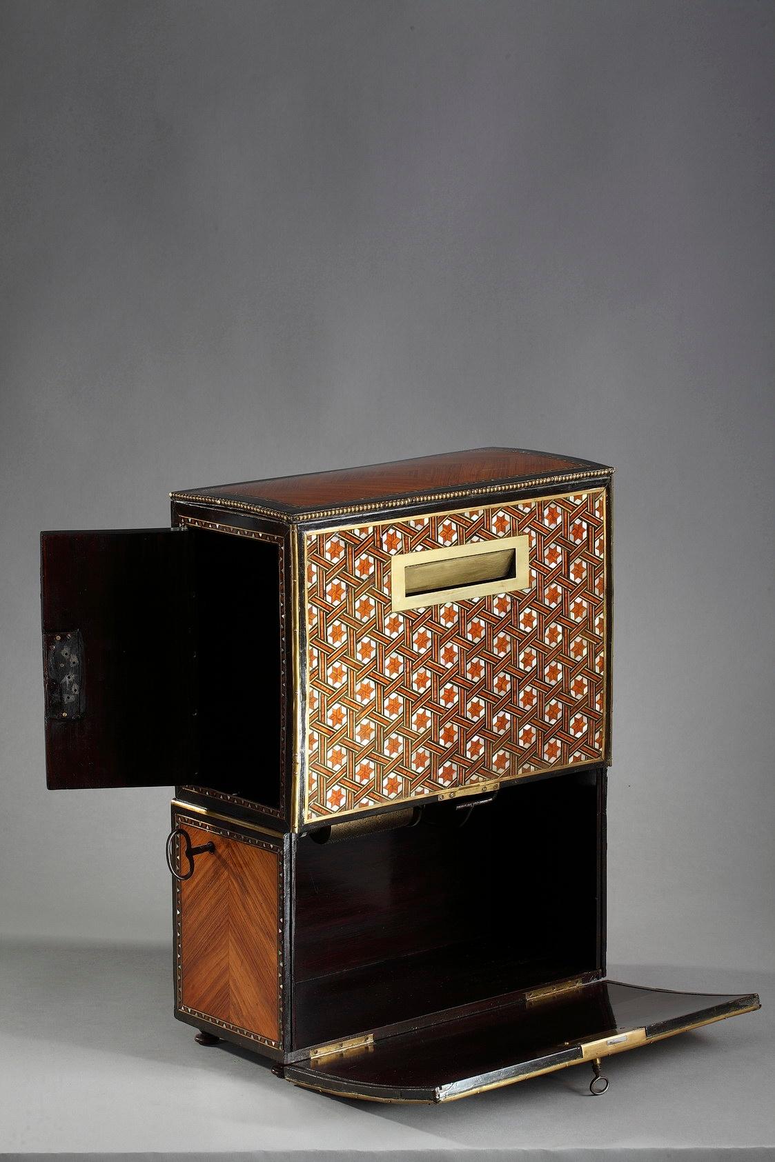 Napoleon III Inlaid Wood Marquetry Billet-Doux Cylinder Music Box 3