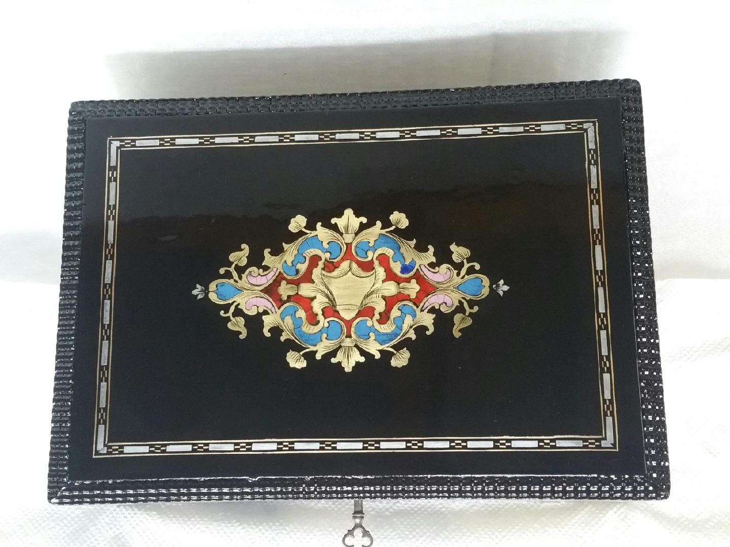 French Napoleon III Jewelry Boulle Marquetry Box, France 19th Century