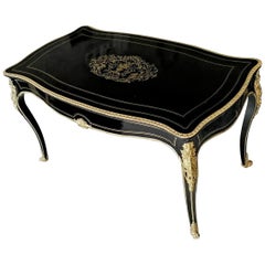 Napoleon III Large Desk Table in Boulle Louis XV Style, France, 1865
