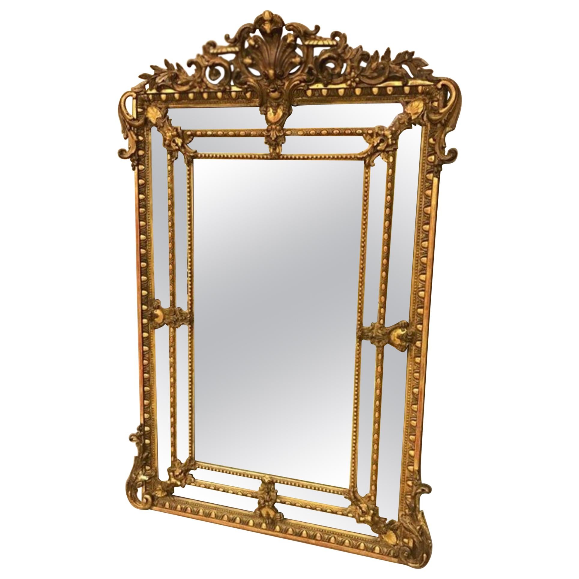Napoleon III Large Gilt Mirror, France 19th Century