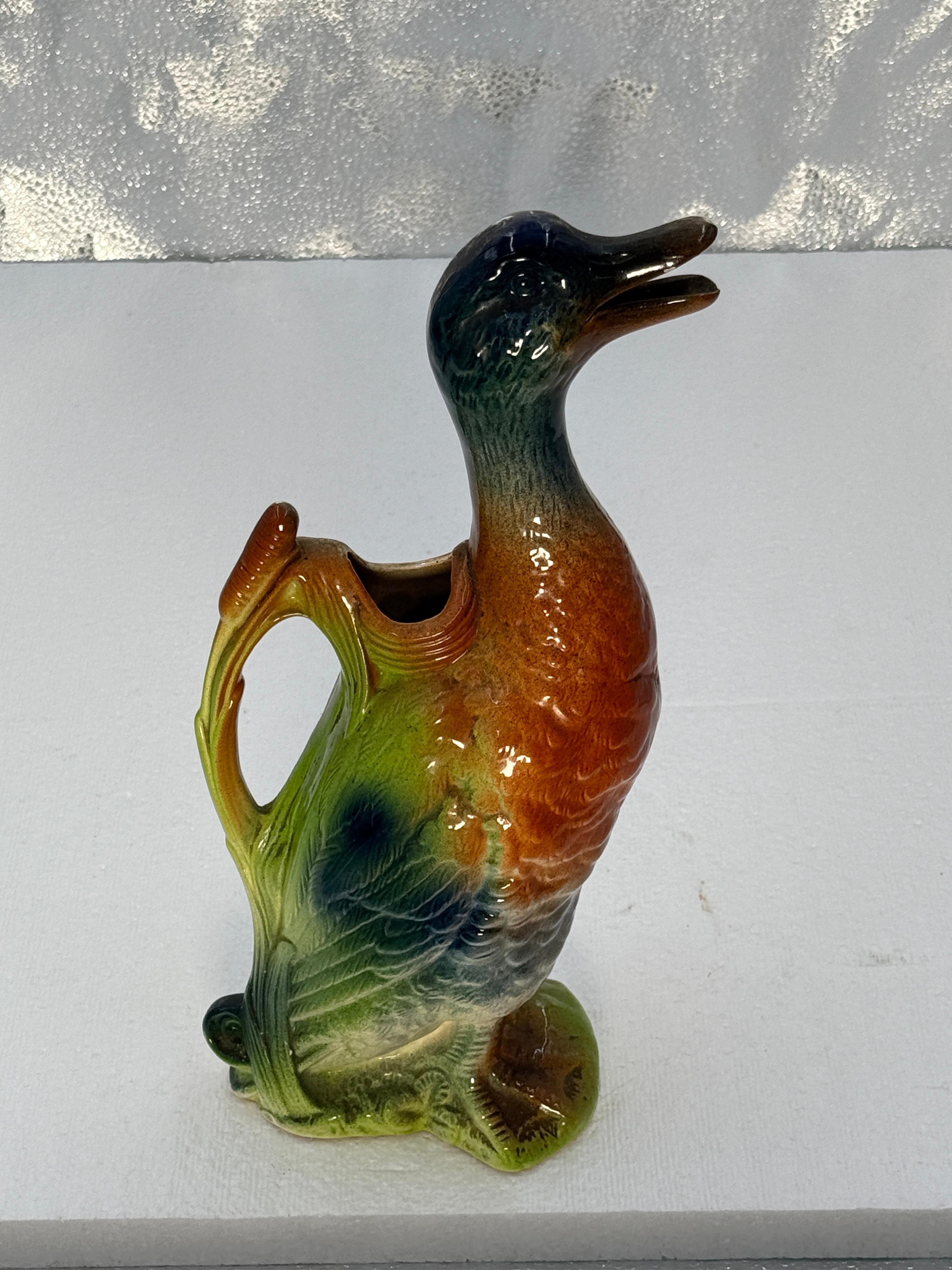 Canard en majolique Napoléon III Fin du 19ème siècle Bon état - En vente à Scottsdale, AZ
