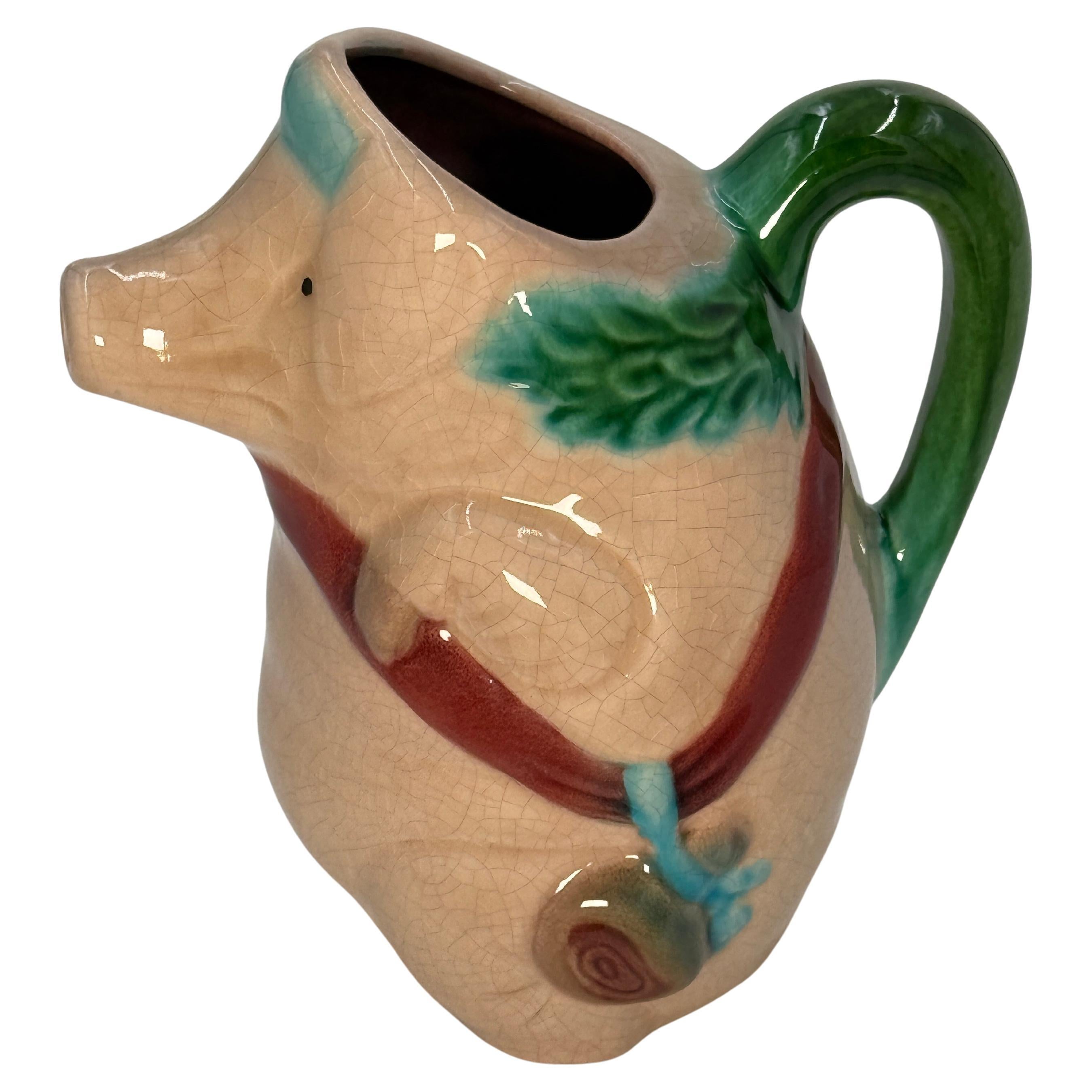 Napoleon III Late 19th Century Majolica Pig