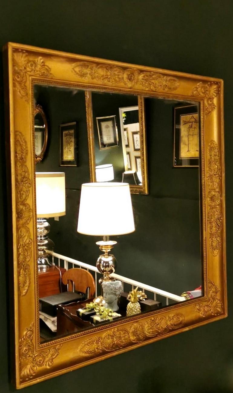 Napoleon III French Mirror in Gold Leaf Wood 6