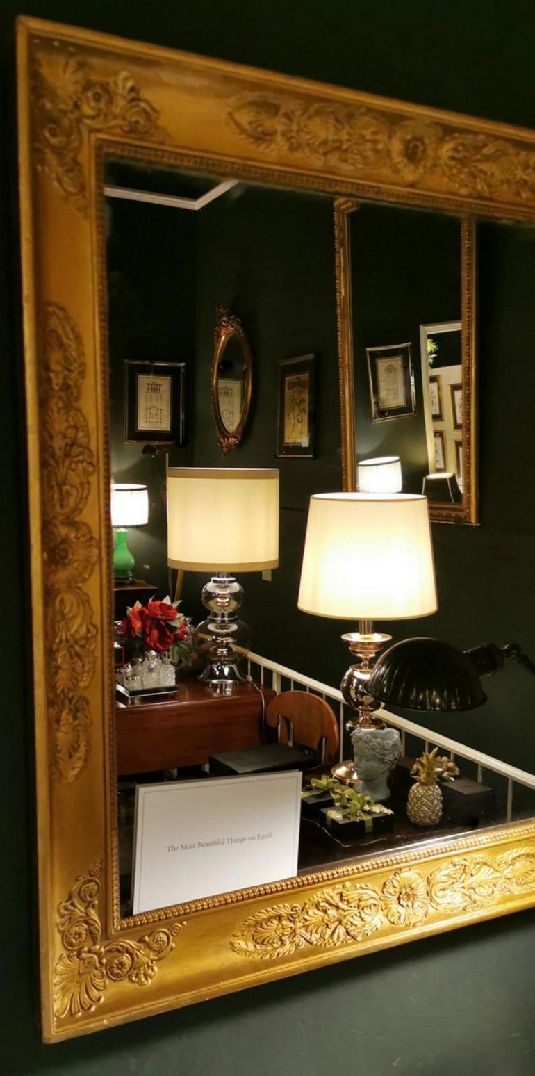 Napoleon III French Mirror in Gold Leaf Wood 7