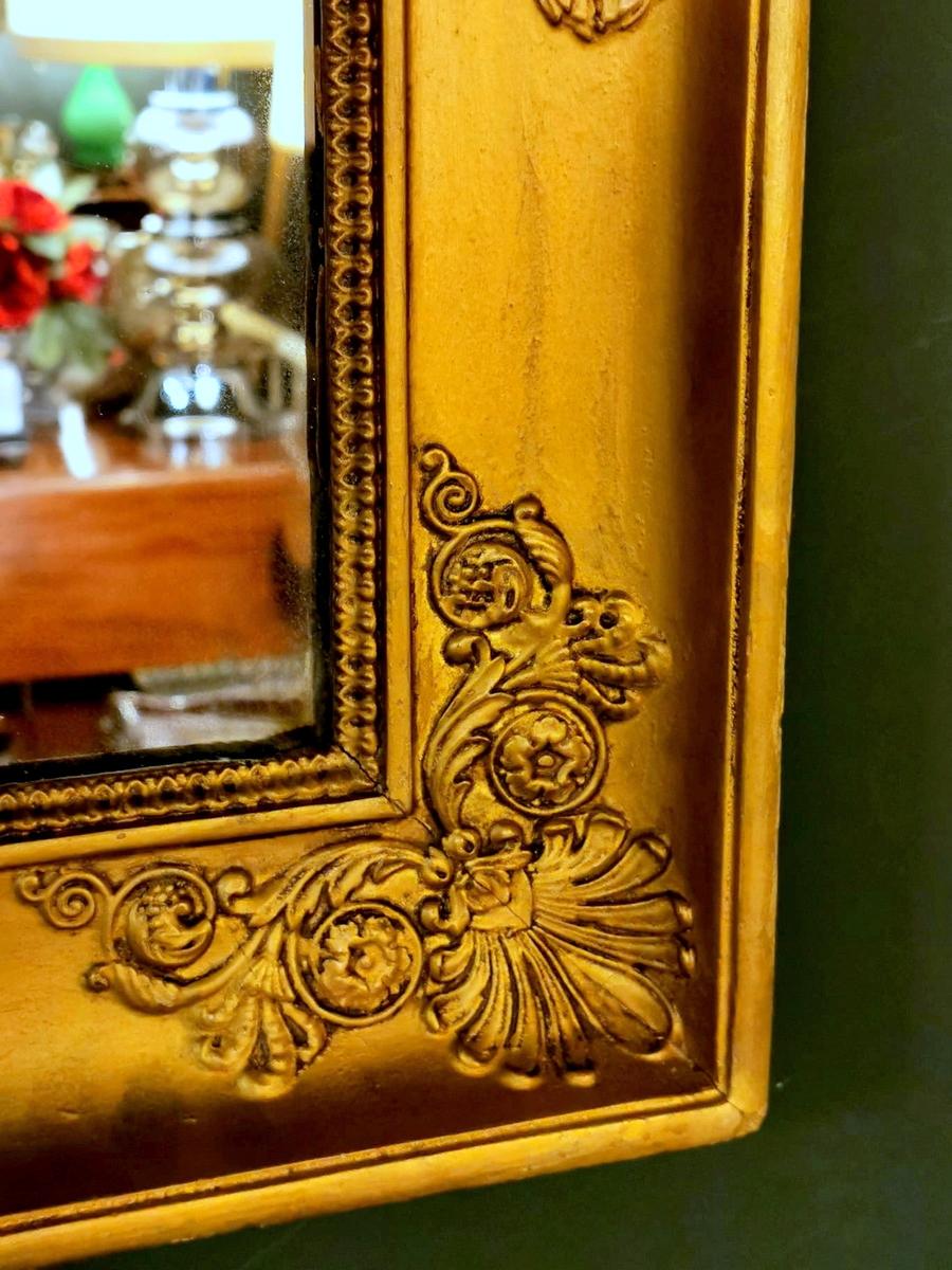 Napoleon III French Mirror in Gold Leaf Wood 1