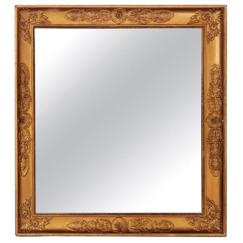 Napoleon III French Mirror in Gold Leaf Wood