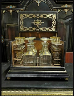 Napoleon III Liquor and Cigar Cellar Cabinet, Baccarat Crystal, France
