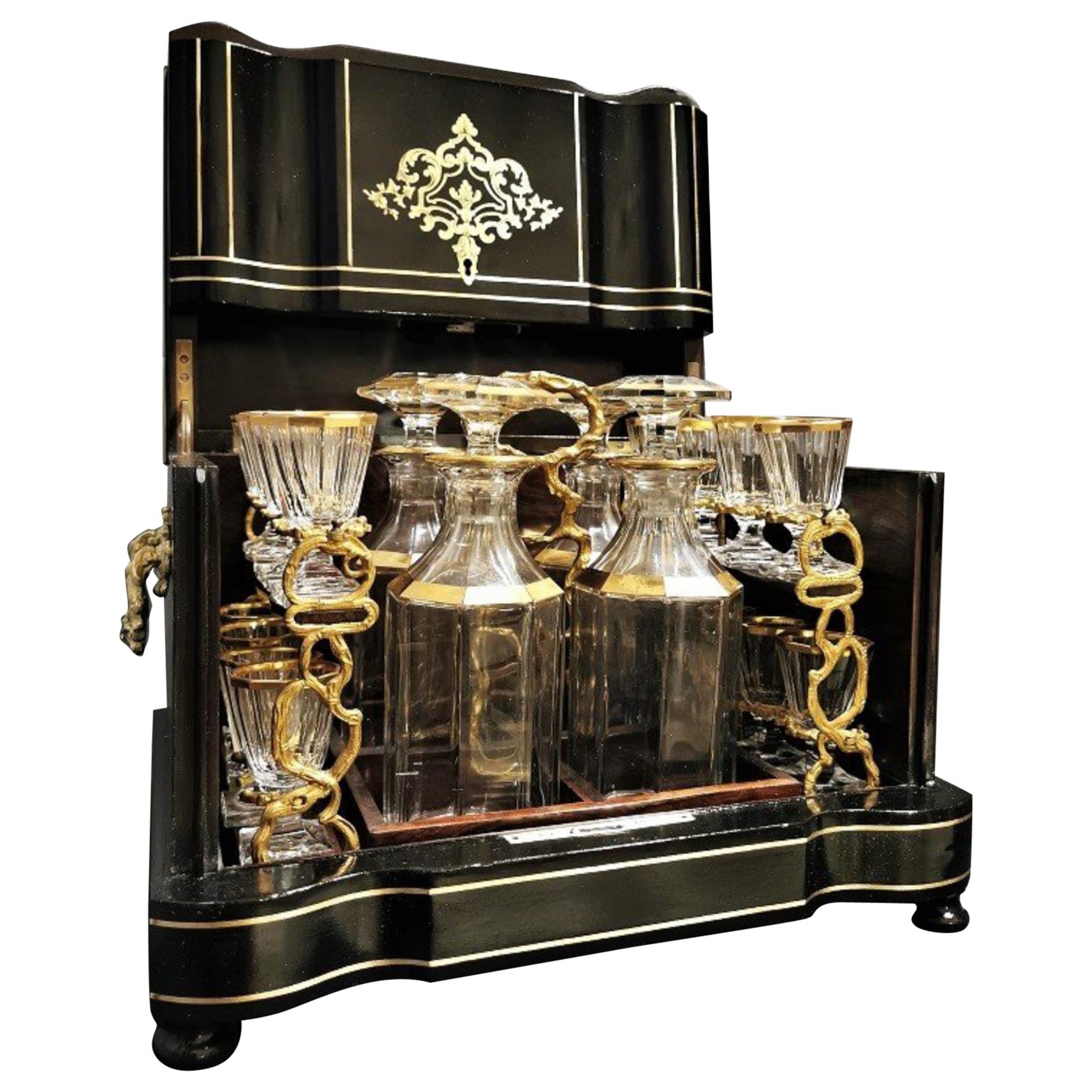 Napoleon III Liquor Cellar and Baccarat Crystal Set, France, 19th Century
