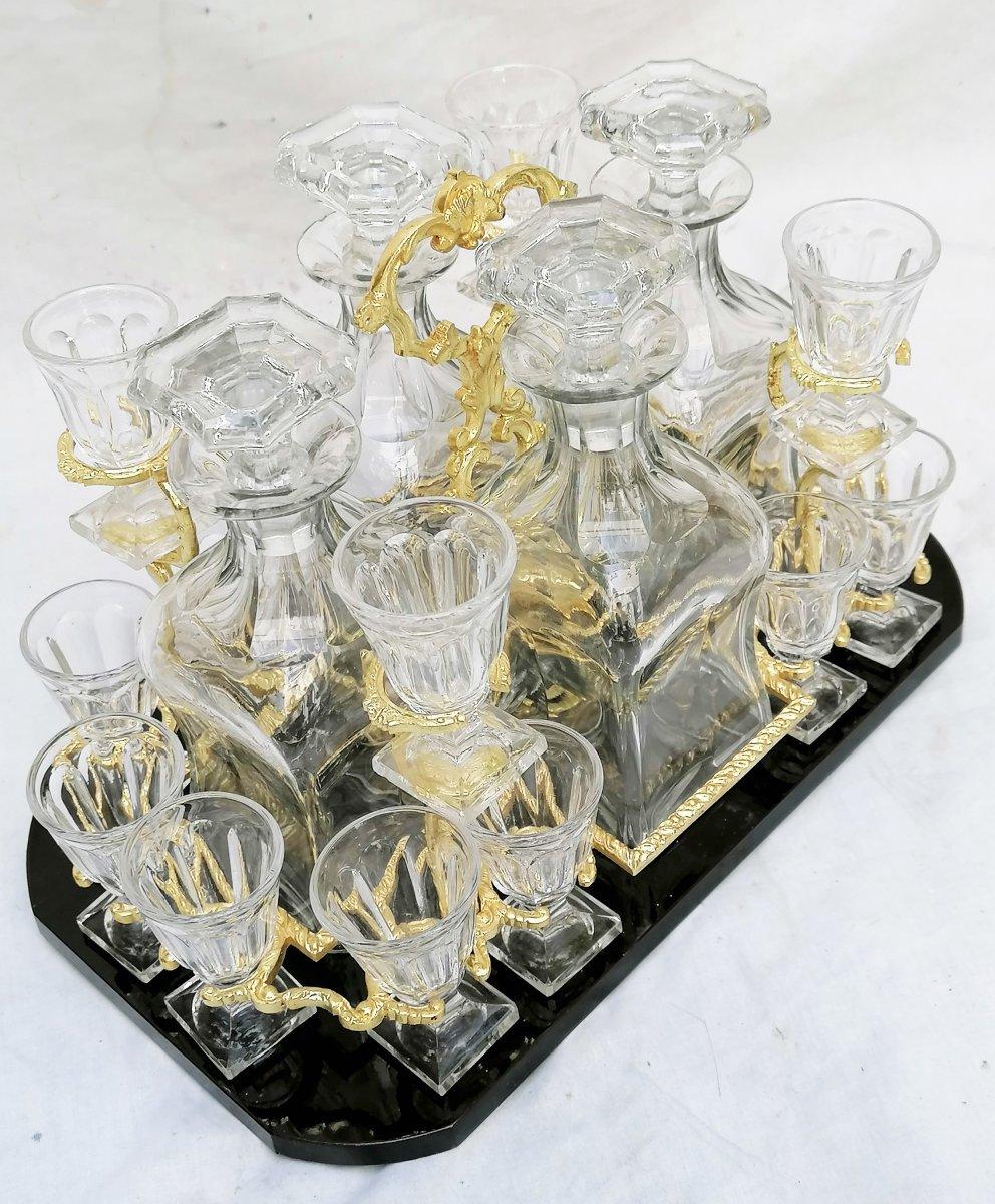 19th Century Napoleon III Liquor Cellar Baccarat Crystal, France, 1865