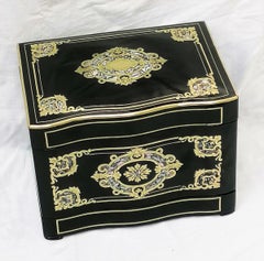Napoleon III Liquor Cellar Mother of Pearl and Baccarat Crystal, France, 1865