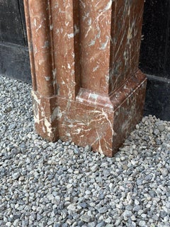 Napoleon III Louis XIV Style Fireplace In Red Rance Marble Circa 1880