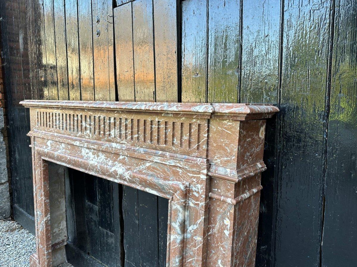 19th Century Napoleon III Louis XIV Style Fireplace In Red Rance Marble Circa 1880 For Sale