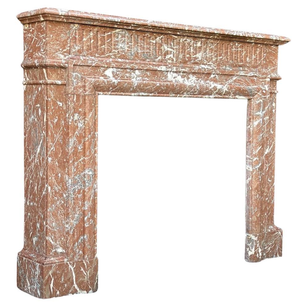 Napoleon III Louis XIV Style Fireplace In Red Rance Marble Circa 1880 For Sale