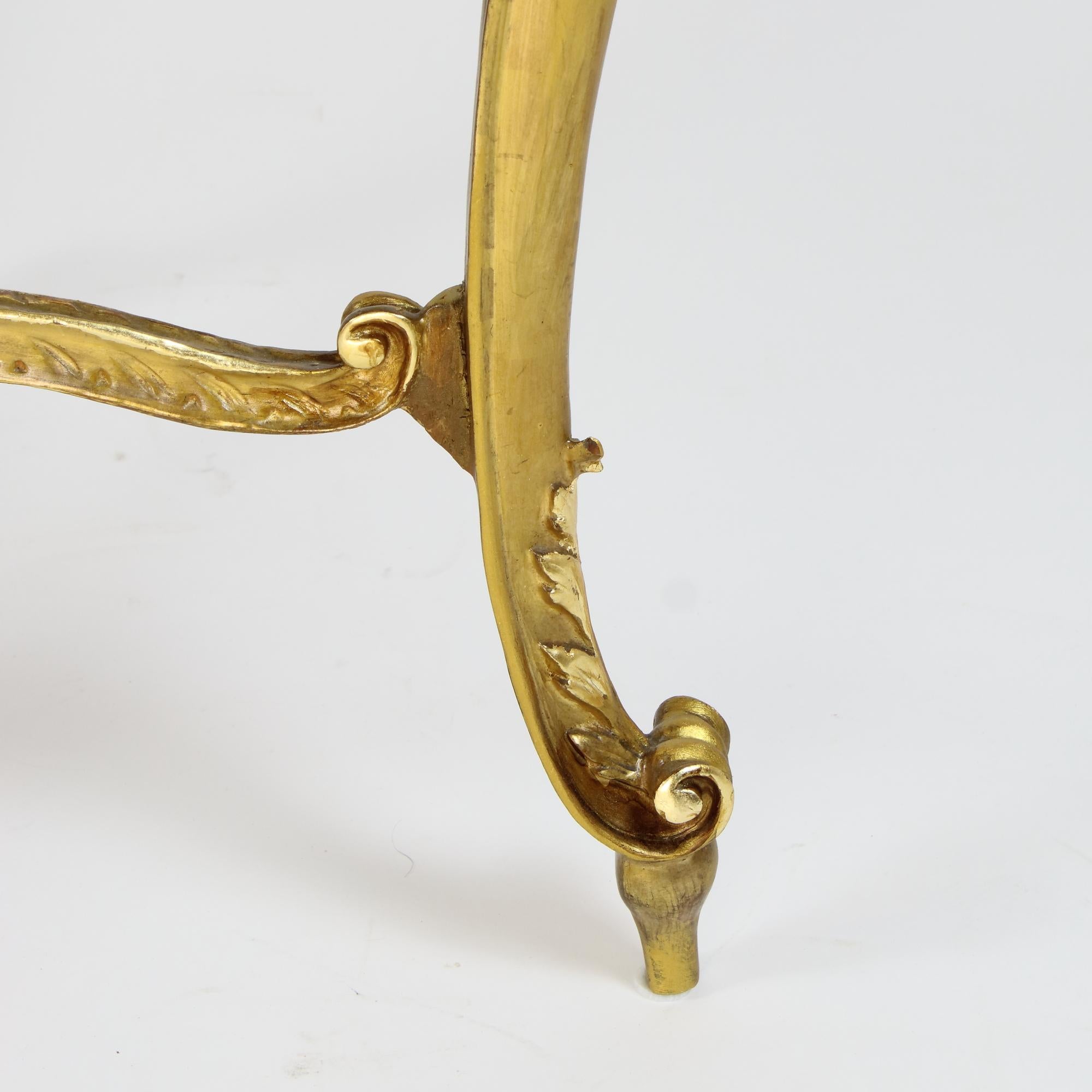 Table centrale à dessert en bois doré de style Louis XV avec plateau en scagliola de style Napoléon III en vente 3