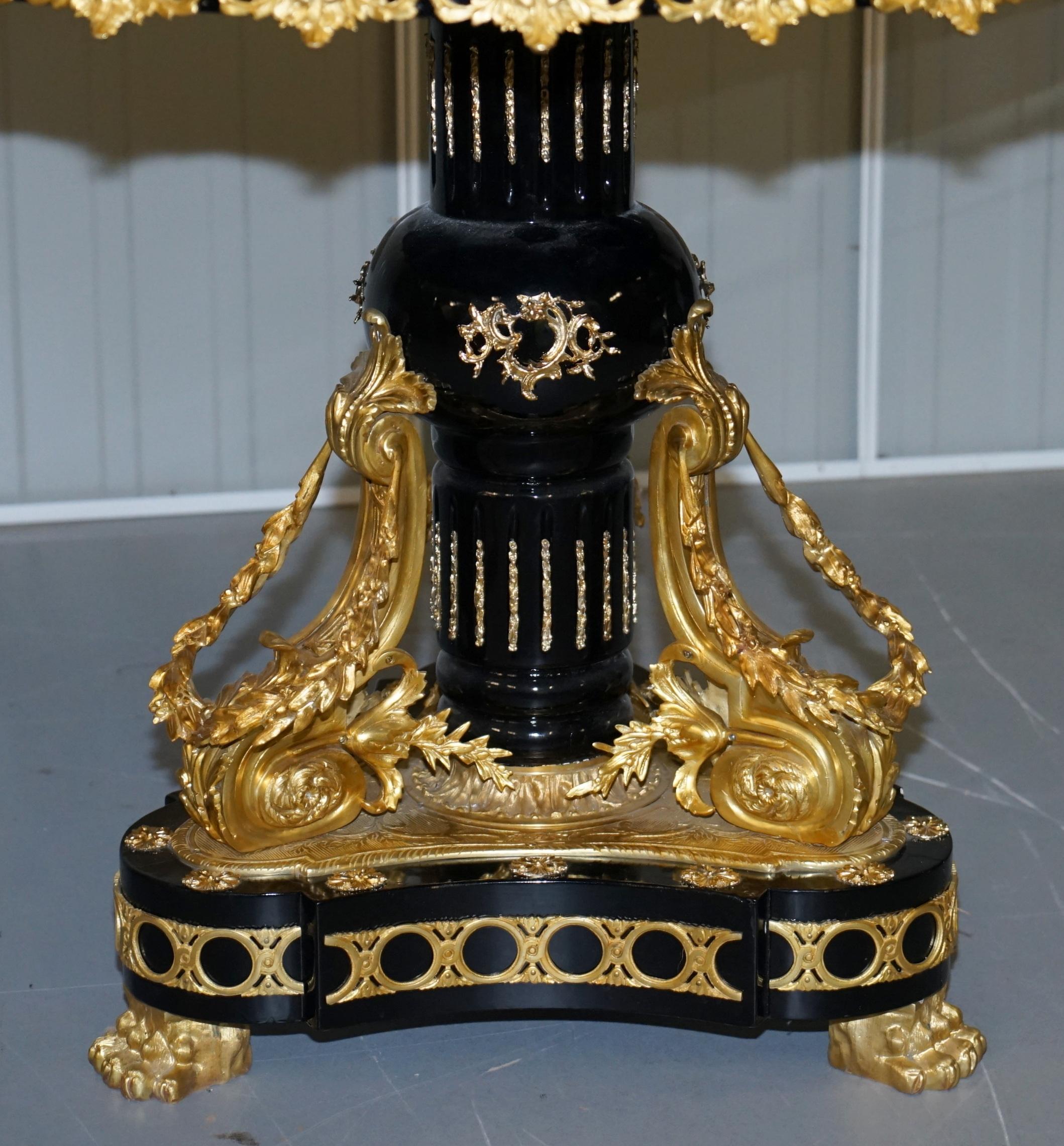 Napoleon III Louis XVI Style Gilt Bronze & Porcelain Plaque Sevres Centre Table 10