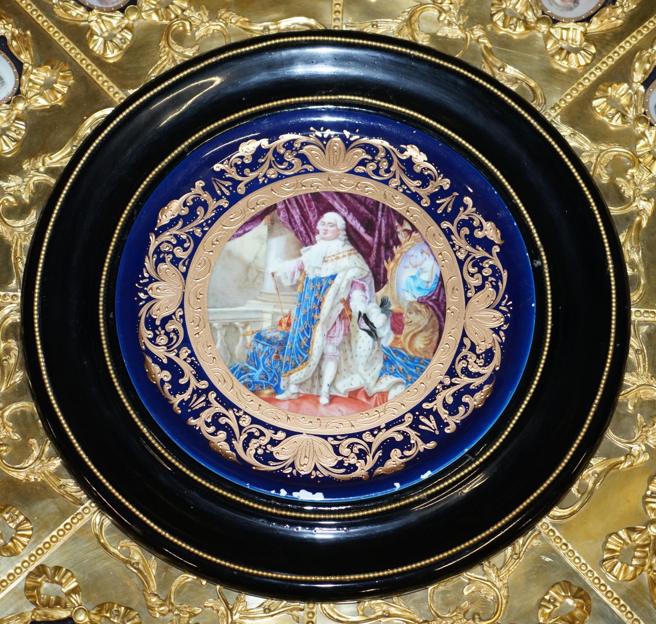 Napoleon III Louis XVI Style Gilt Bronze & Porcelain Plaque Sevres Centre Table 1