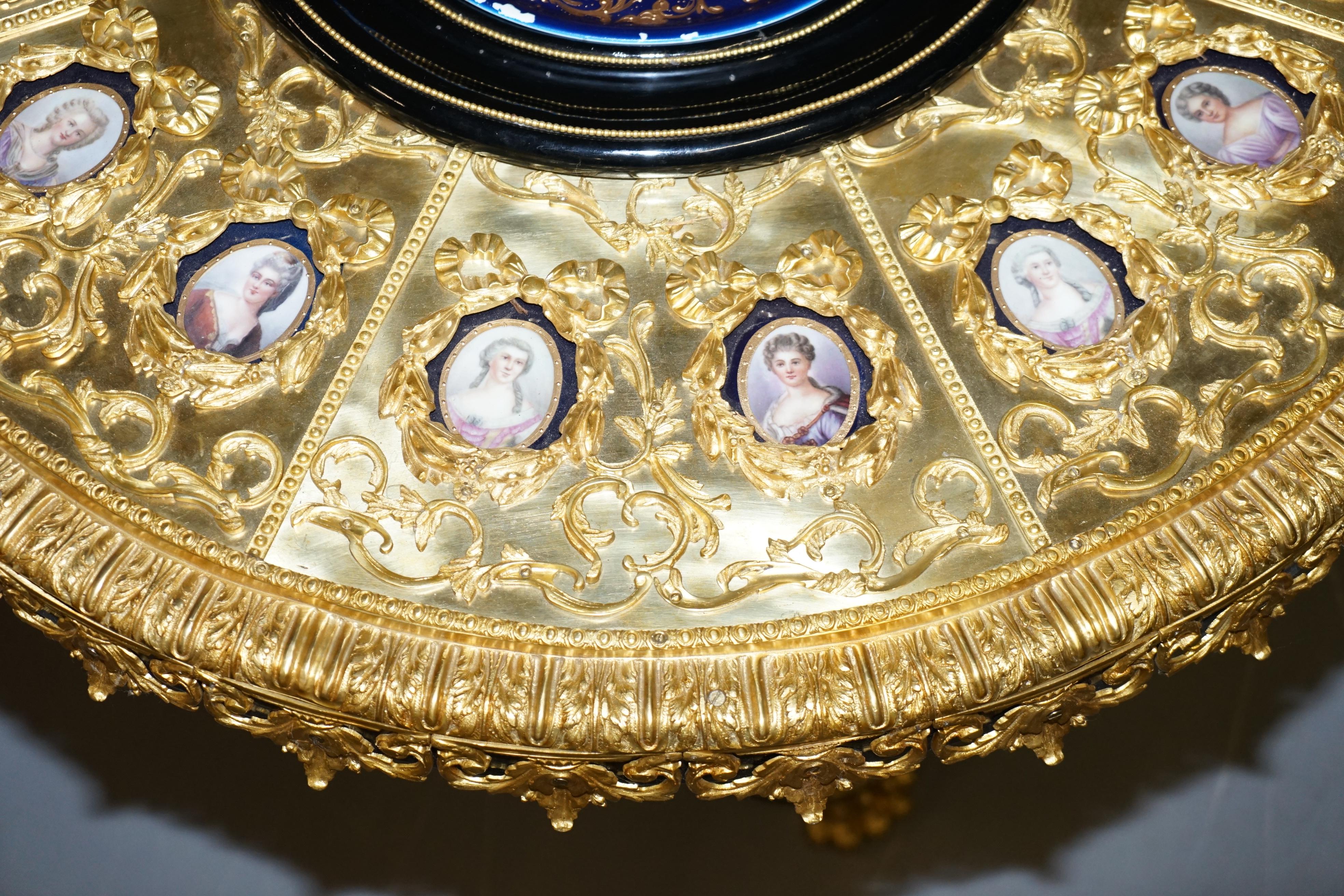 Napoleon III Louis XVI Style Gilt Bronze & Porcelain Plaque Sevres Centre Table 3