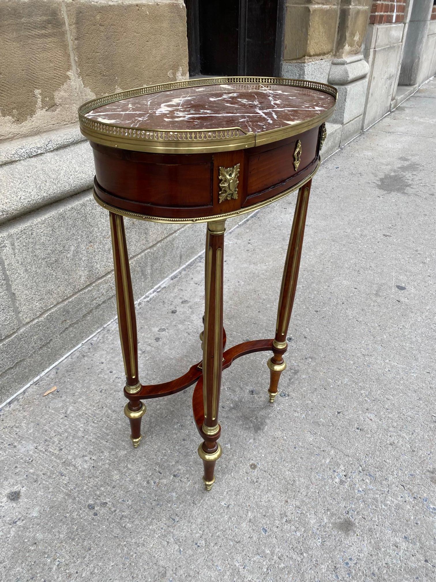 Napoleon III Louis XVI Style Mahogany Side Table For Sale 6