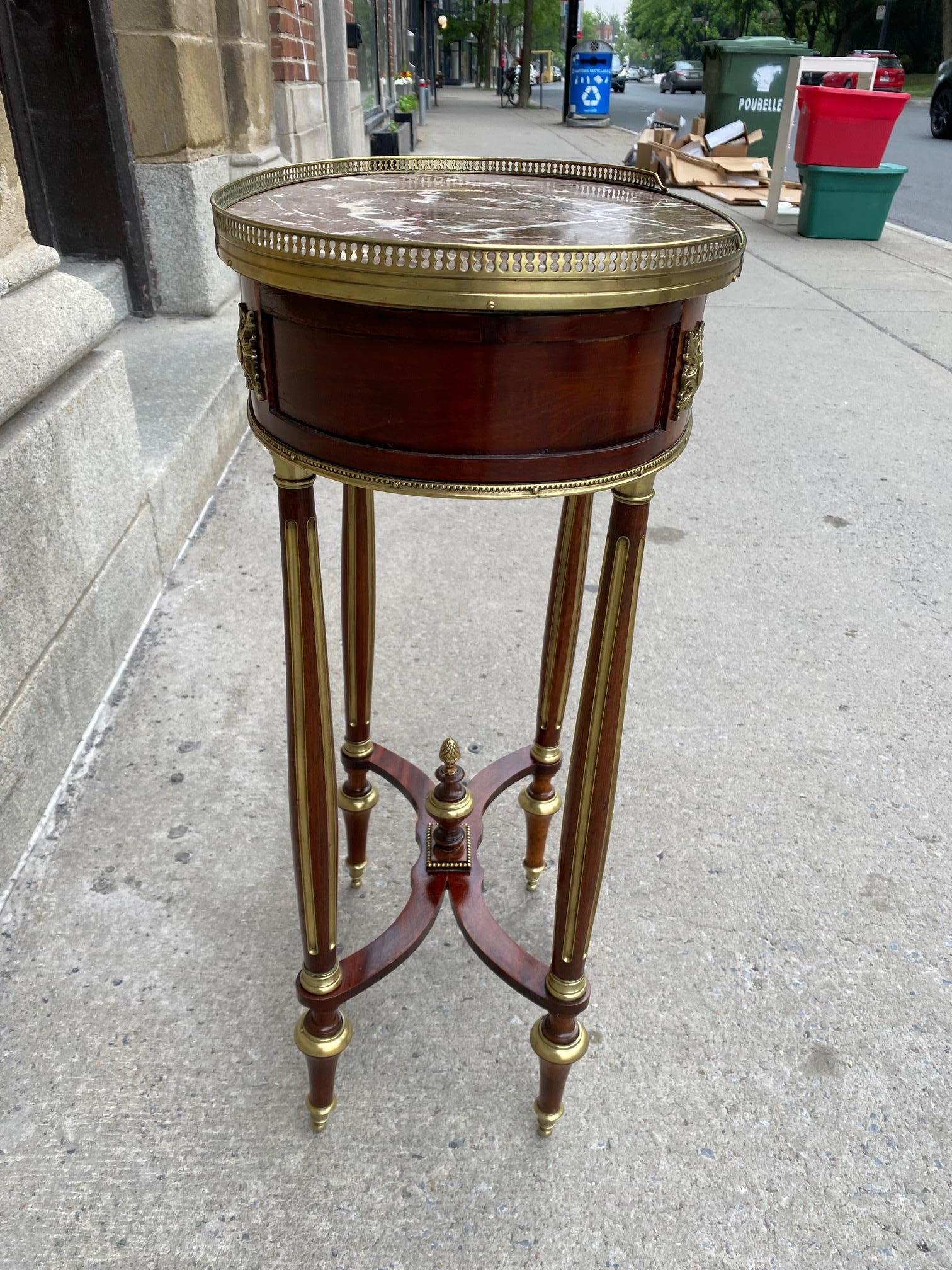Napoleon III Louis XVI Style Mahogany Side Table For Sale 7