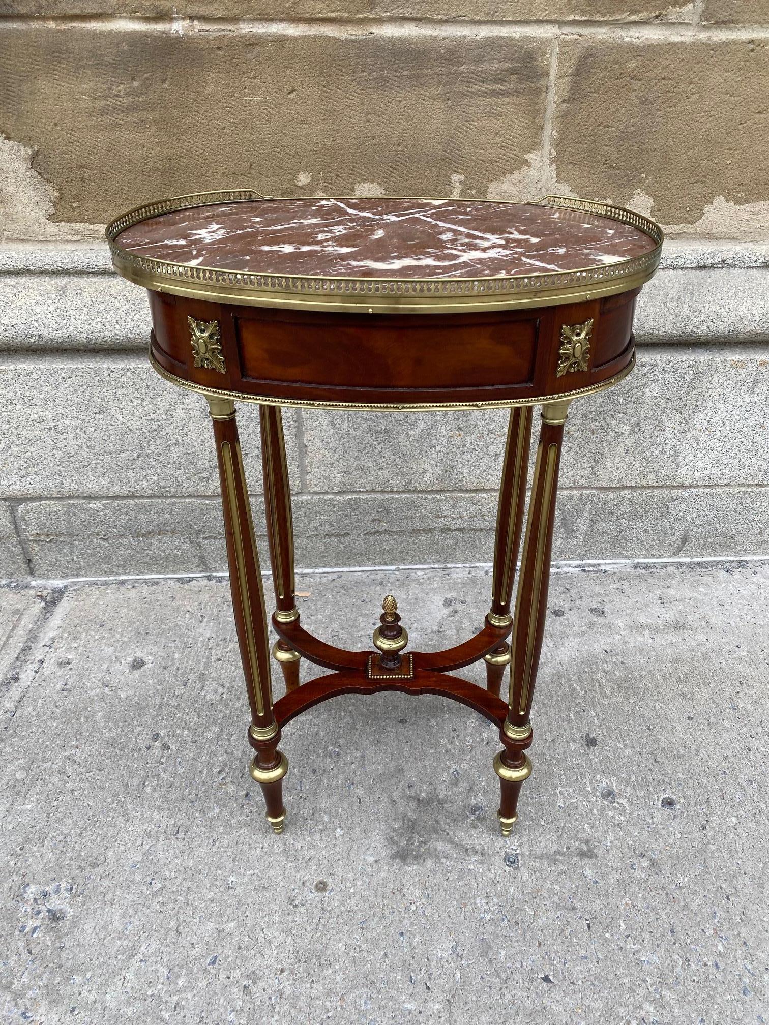 Napoleon III Louis XVI Style Mahogany Side Table For Sale 12