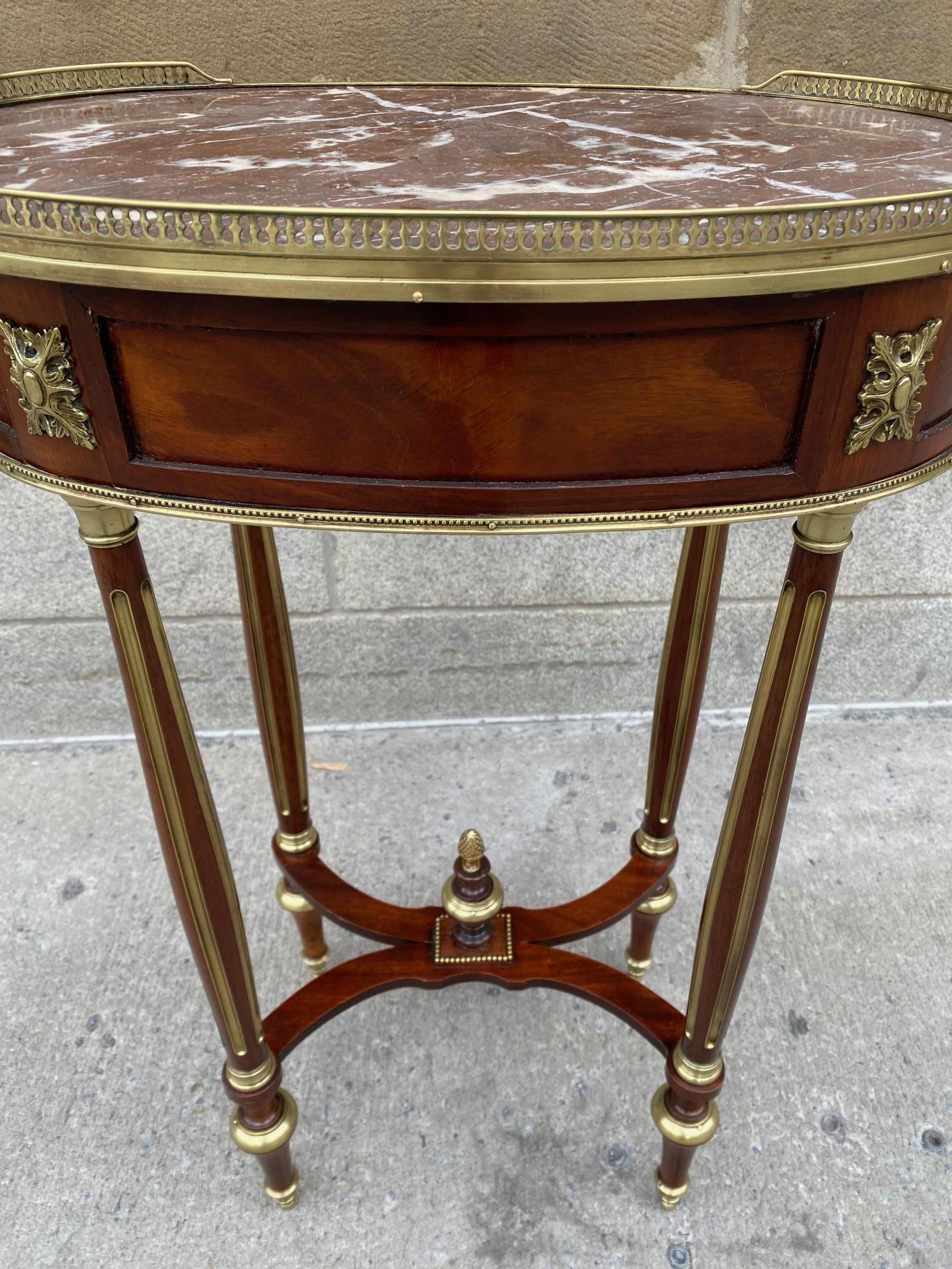 Napoleon III Louis XVI Style Mahogany Side Table For Sale 13