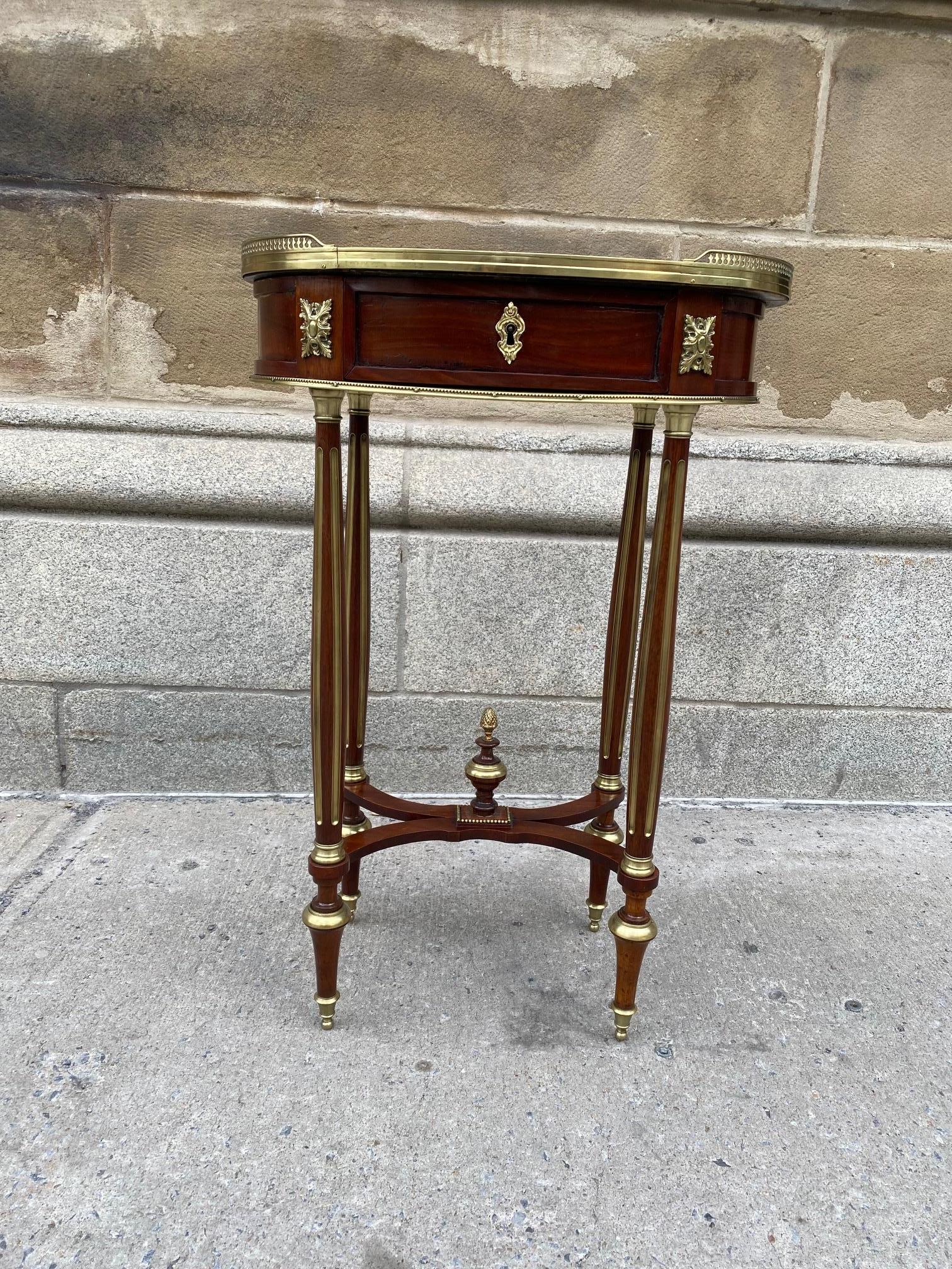 French Napoleon III Louis XVI Style Mahogany Side Table For Sale