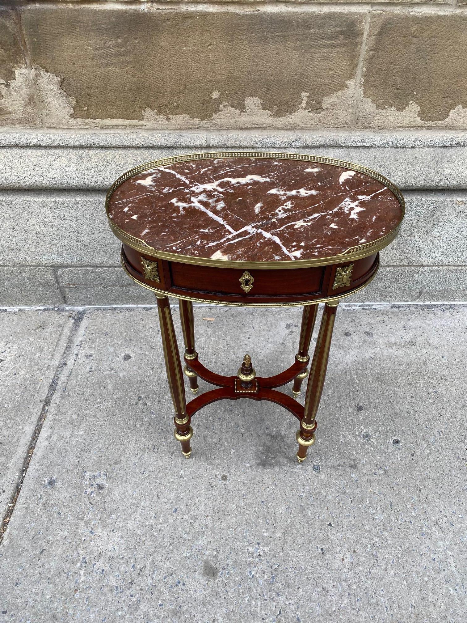 Late 19th Century Napoleon III Louis XVI Style Mahogany Side Table For Sale