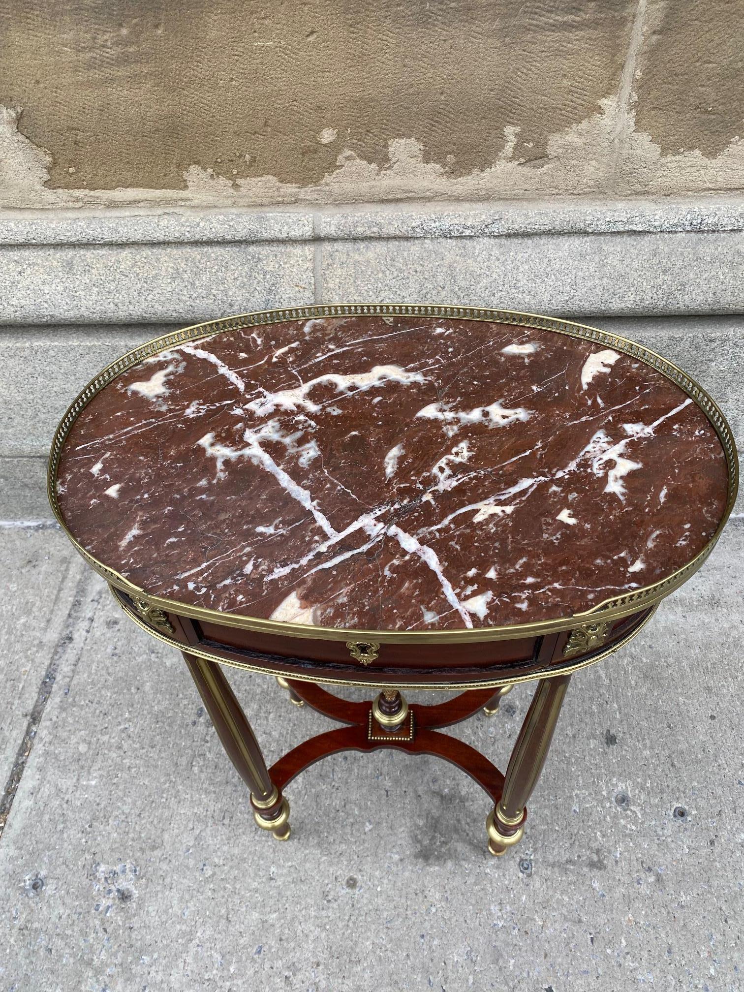 Napoleon III Louis XVI Style Mahogany Side Table For Sale 1