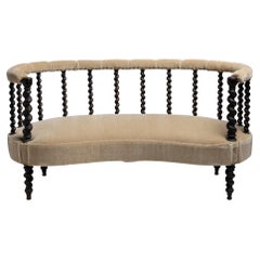 Antique Napoleon III Loveseat, France Circa 1850