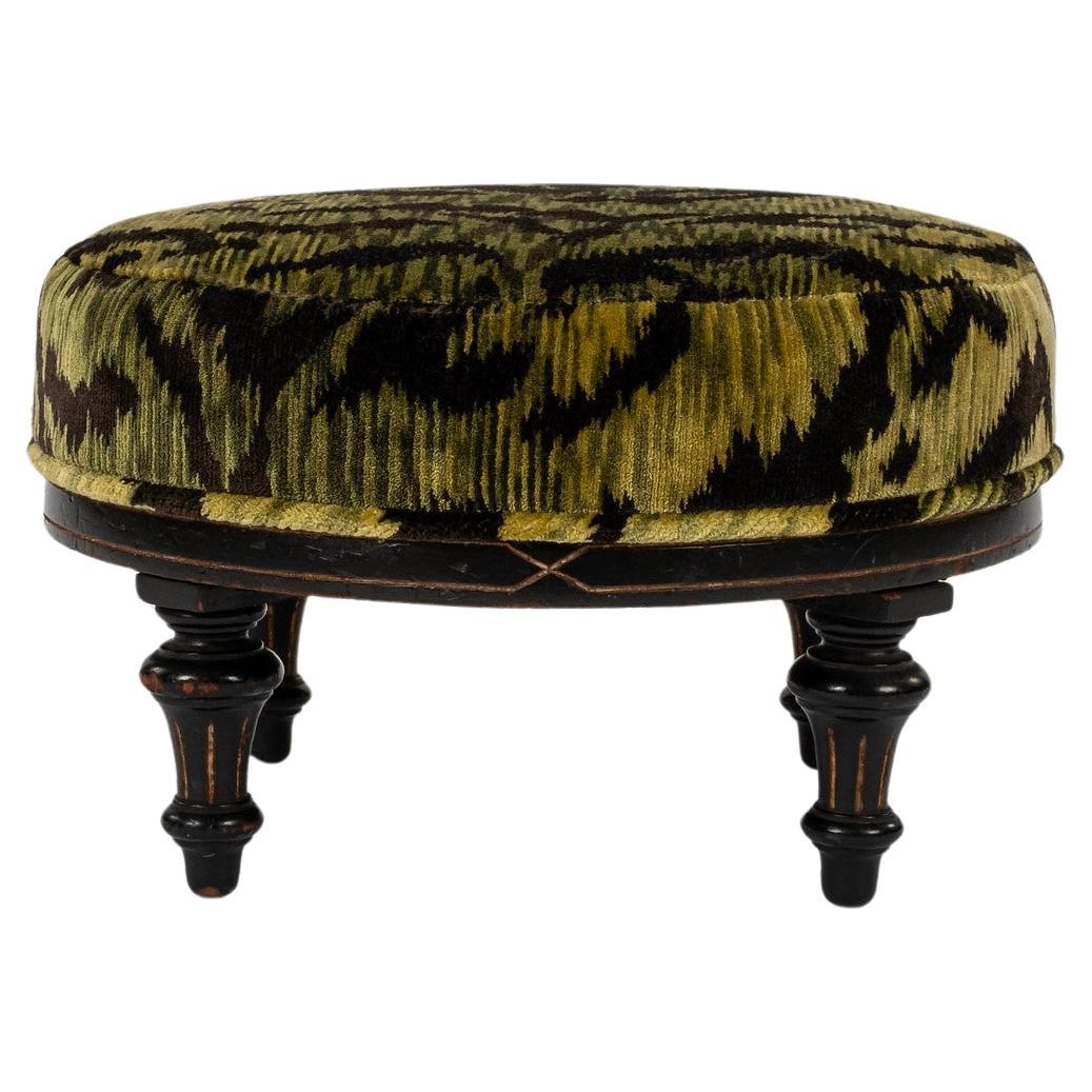 Reposapiés de terciopelo verde Napoleón III Luigi Bevilacqua Velluto Tigre Verde en venta
