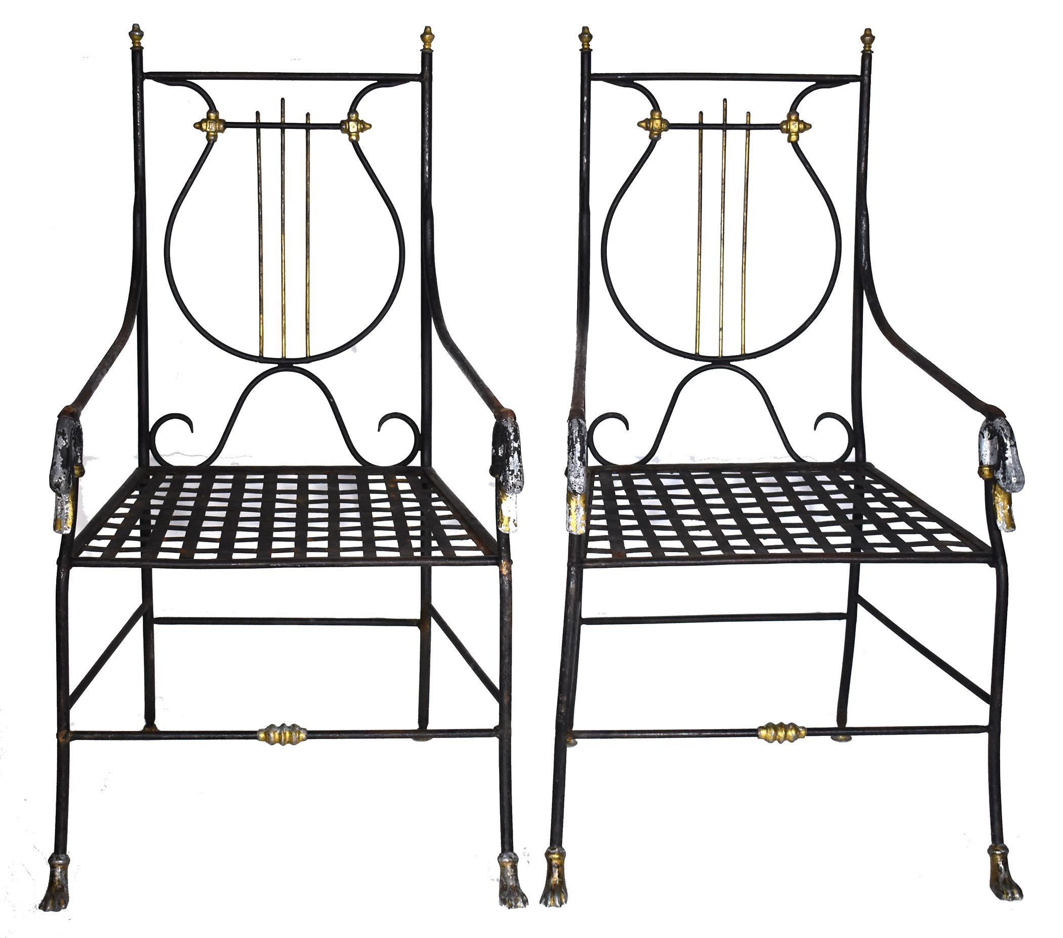 Napoleon III 19th Century French Iron Garden Bench and Chairs 