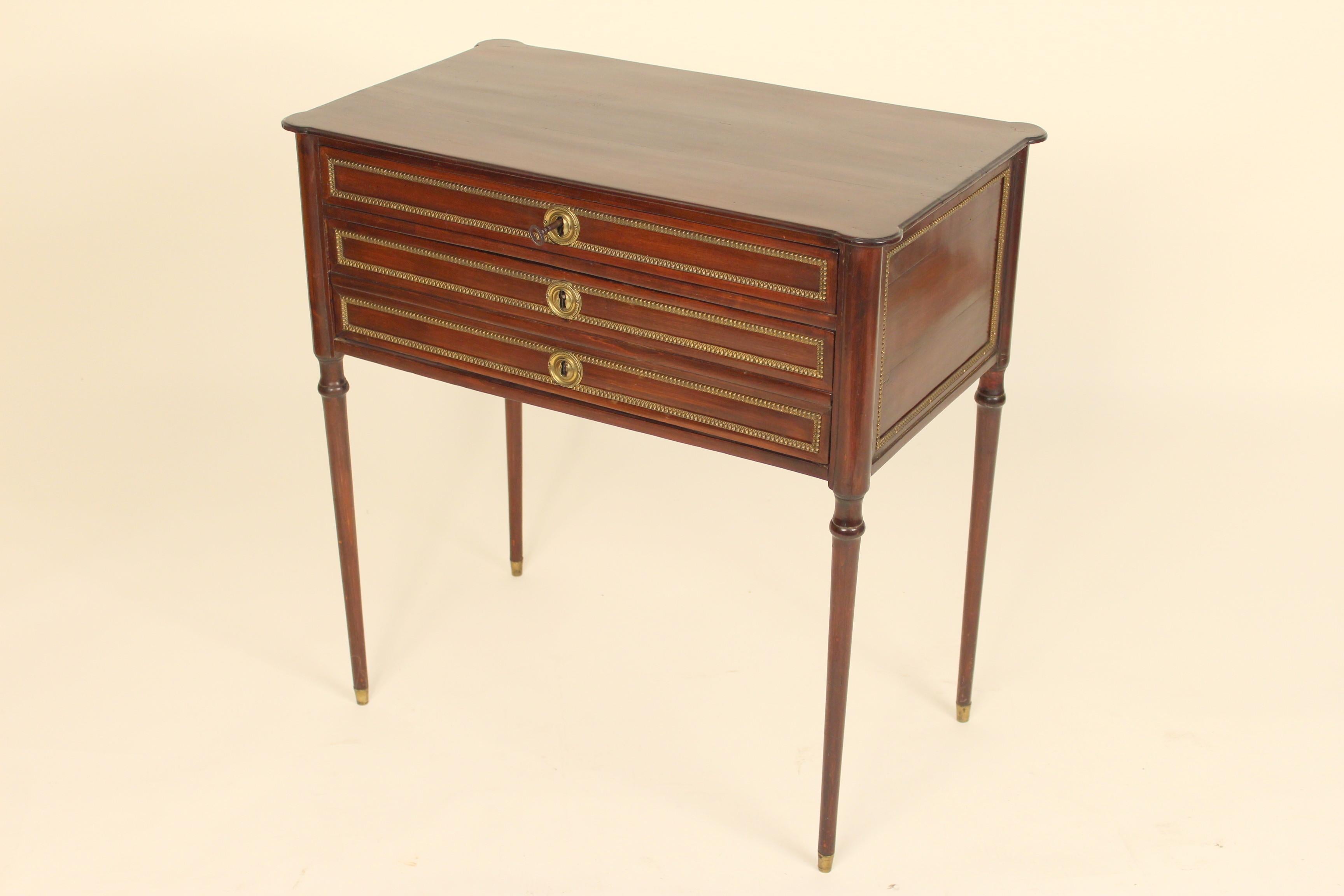 European Napoleon III Mahogany and Gilt Bronze Occasional Table For Sale